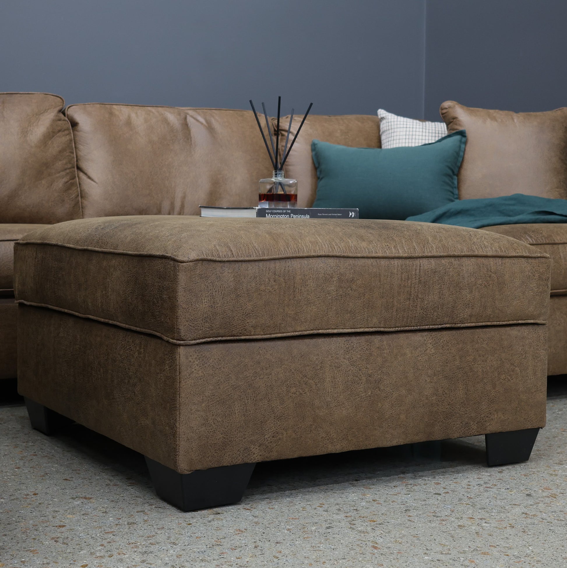 Norwood Ottoman w/ Storage - Tan Leather Air