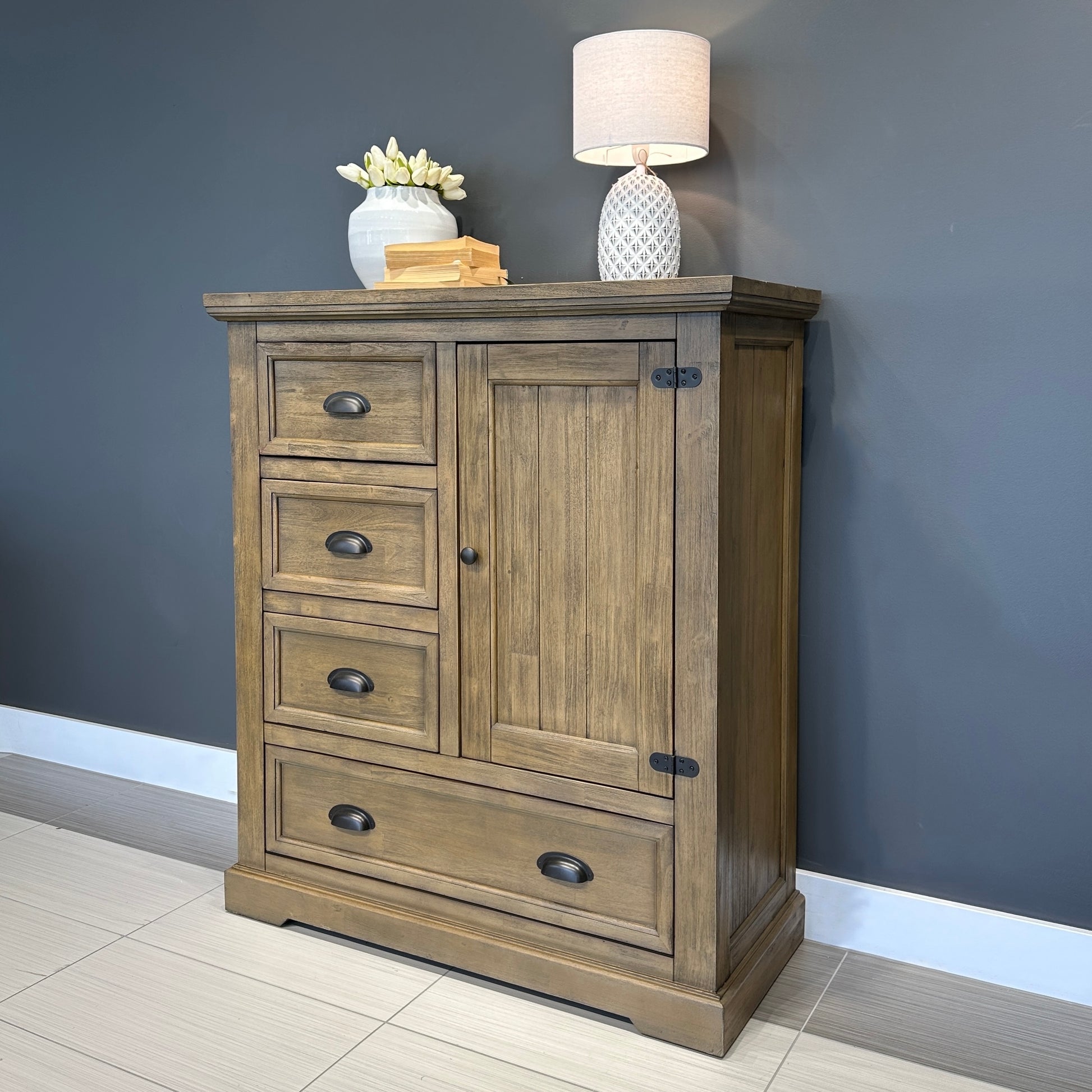 Macedon Tallboy 1 Door 4 Drawers