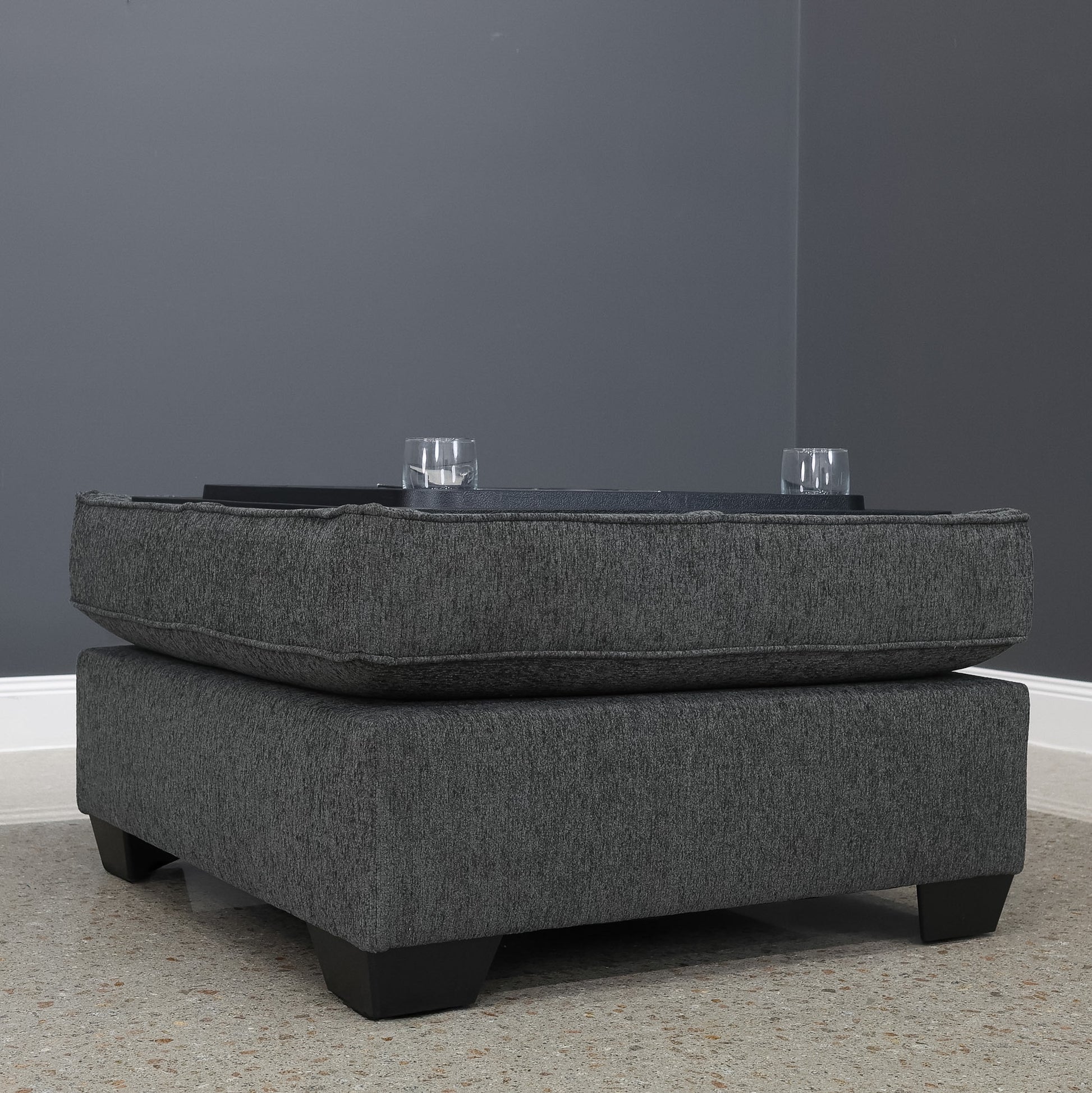 Norwood Ottoman w/ Storage - Dark Grey