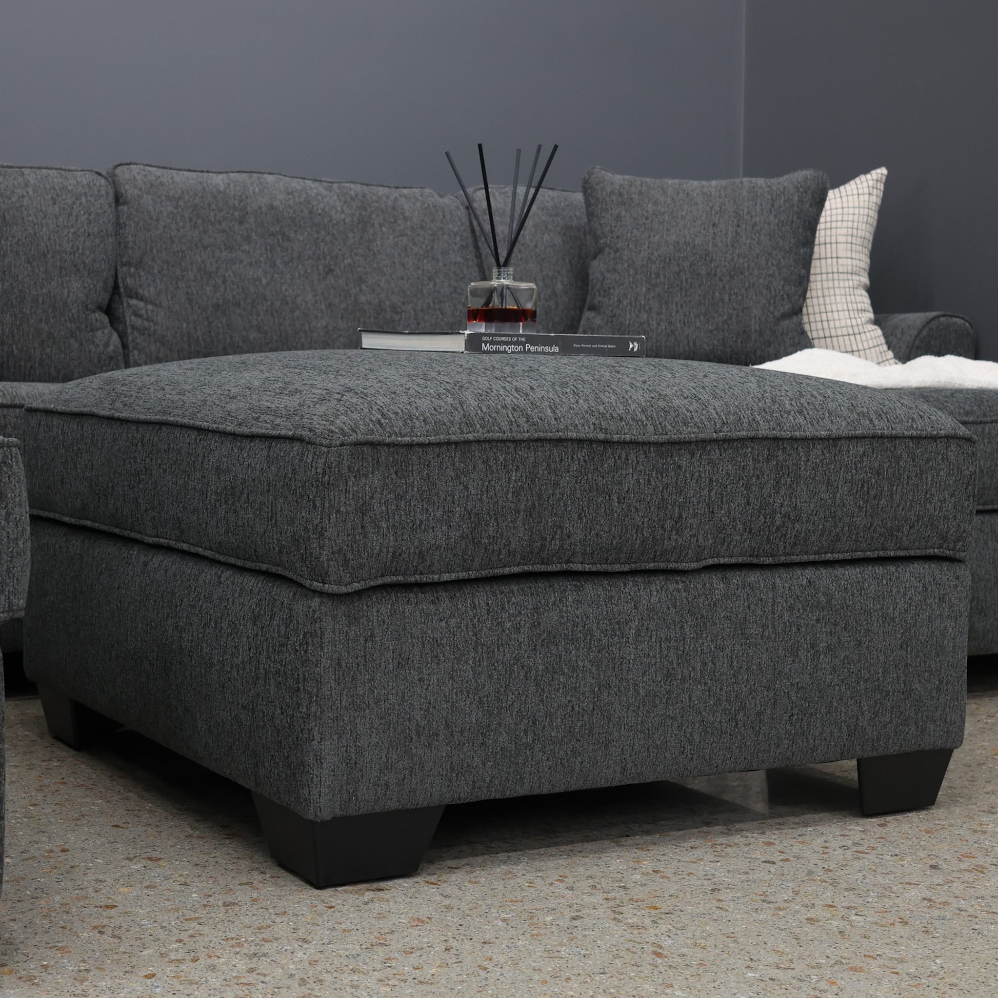 Norwood Ottoman w/ Storage - Dark Grey