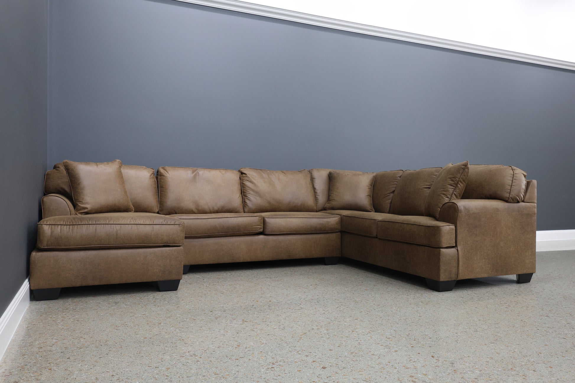 Norwood Corner Lounge w/ LHF Chaise - Tan Leather Air