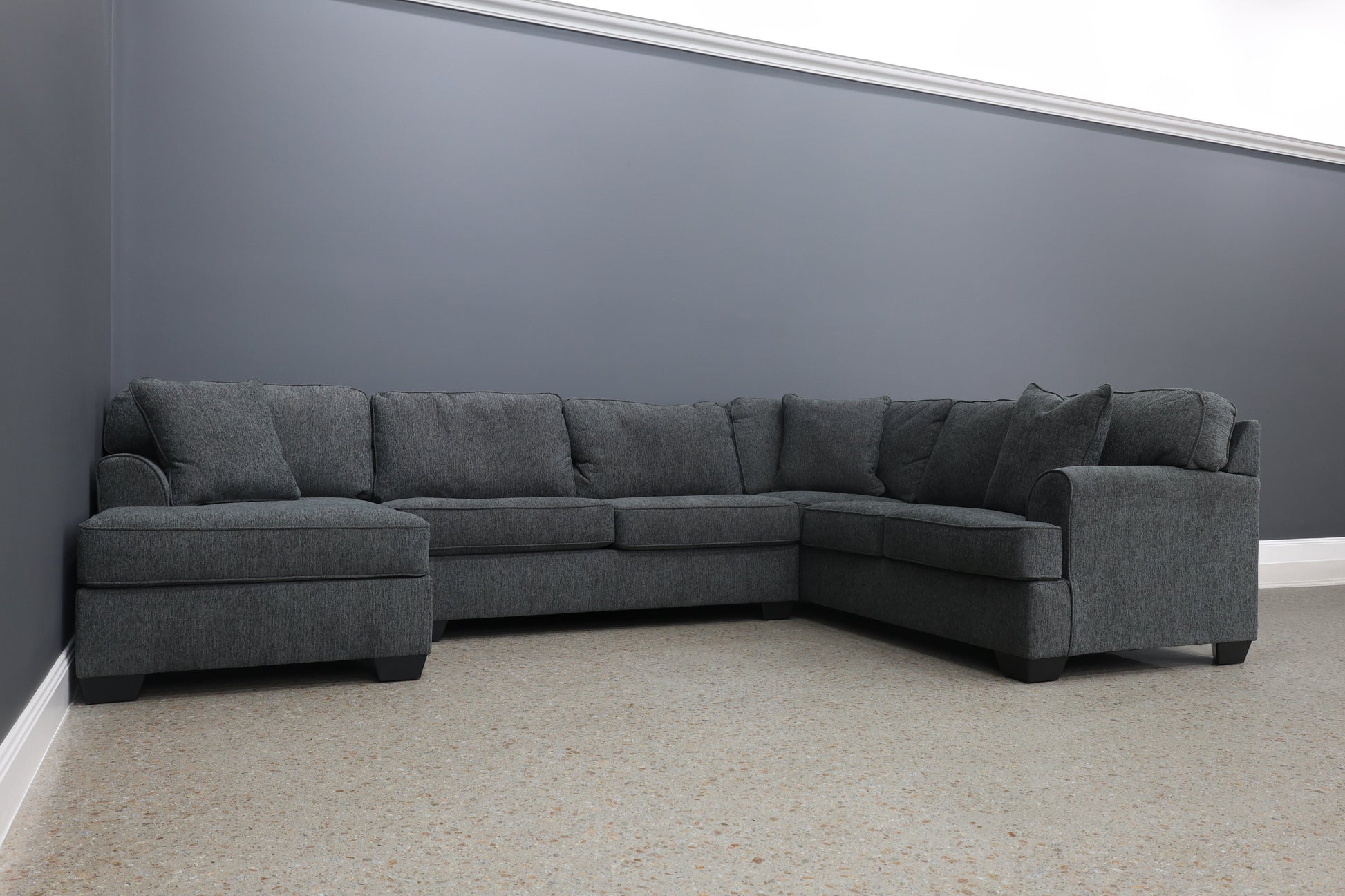 Norwood Corner Lounge w/ LHF Chaise - Dark Grey