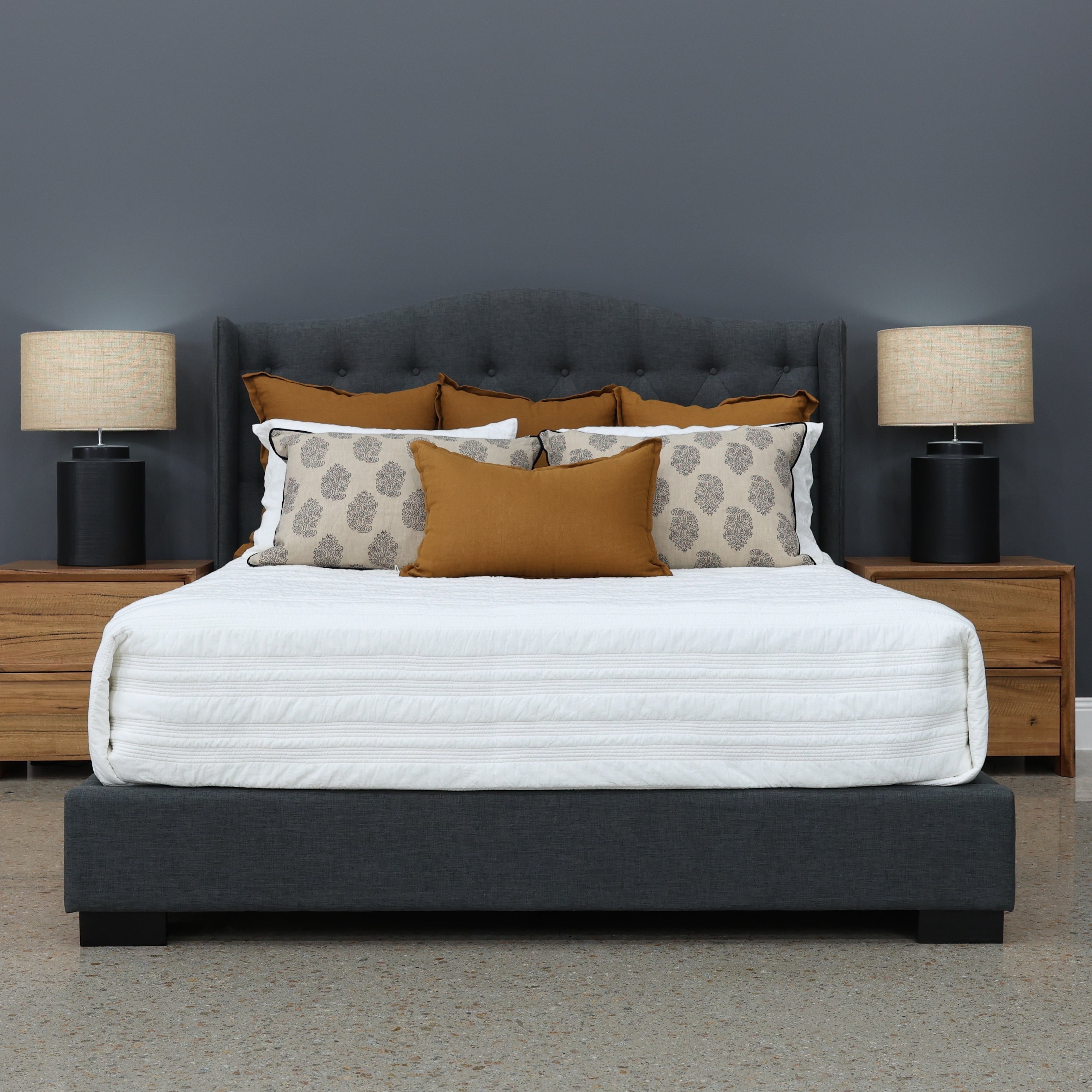 Memphis Bed Winged - Charcoal