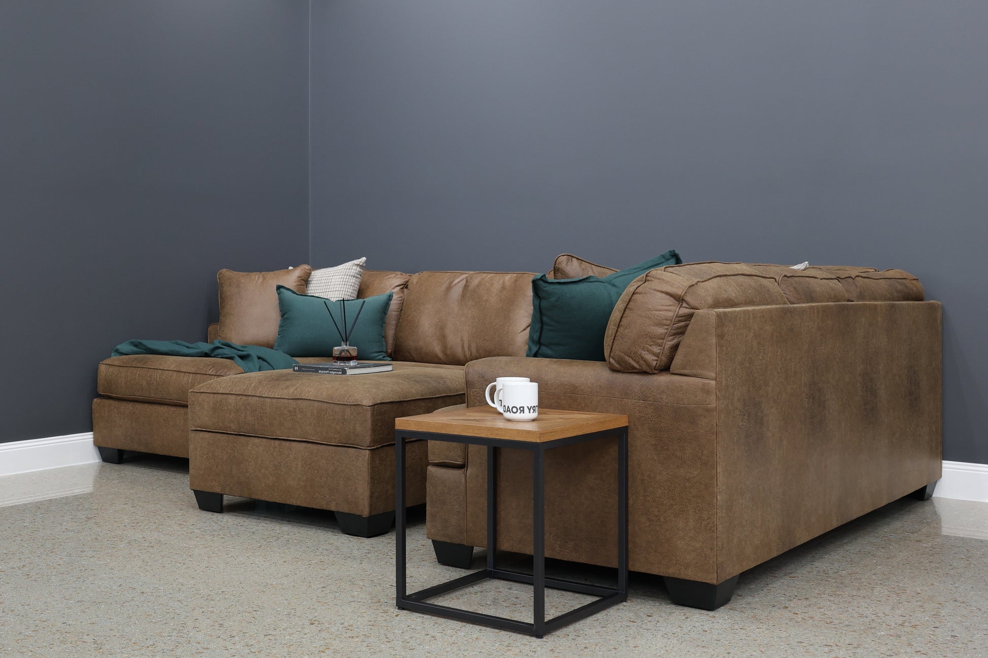 Norwood Corner Lounge w/ LHF Chaise - Tan Leather Air