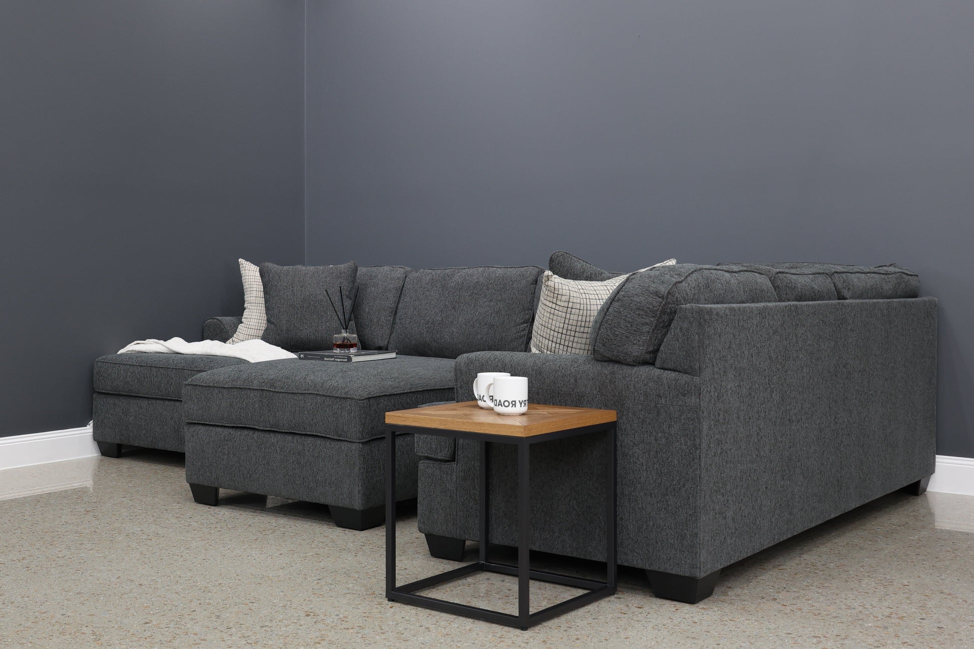 Norwood Corner Lounge w/ LHF Chaise - Dark Grey