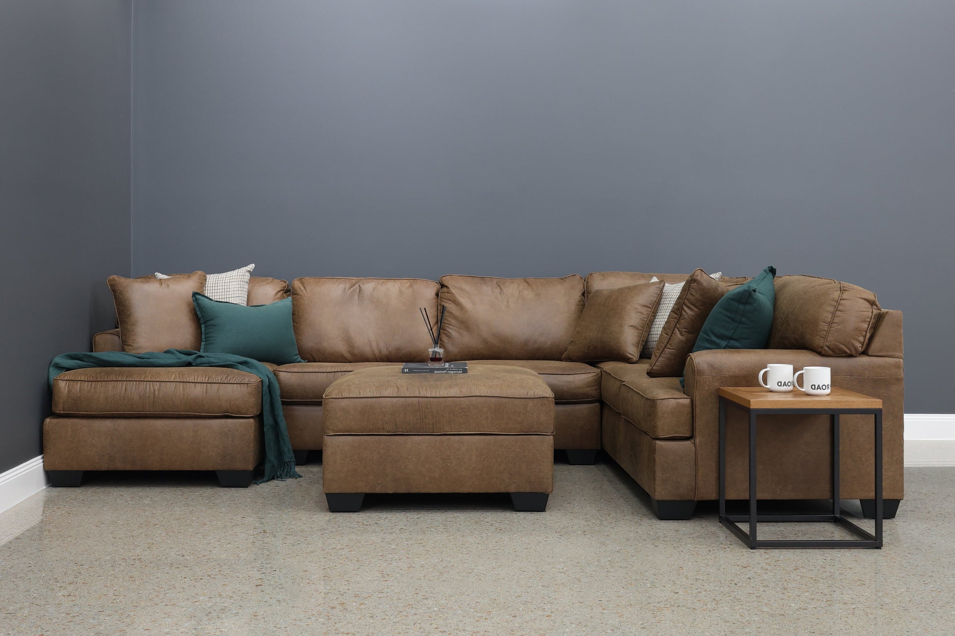 Norwood Corner Lounge w/ LHF Chaise - Tan Leather Air