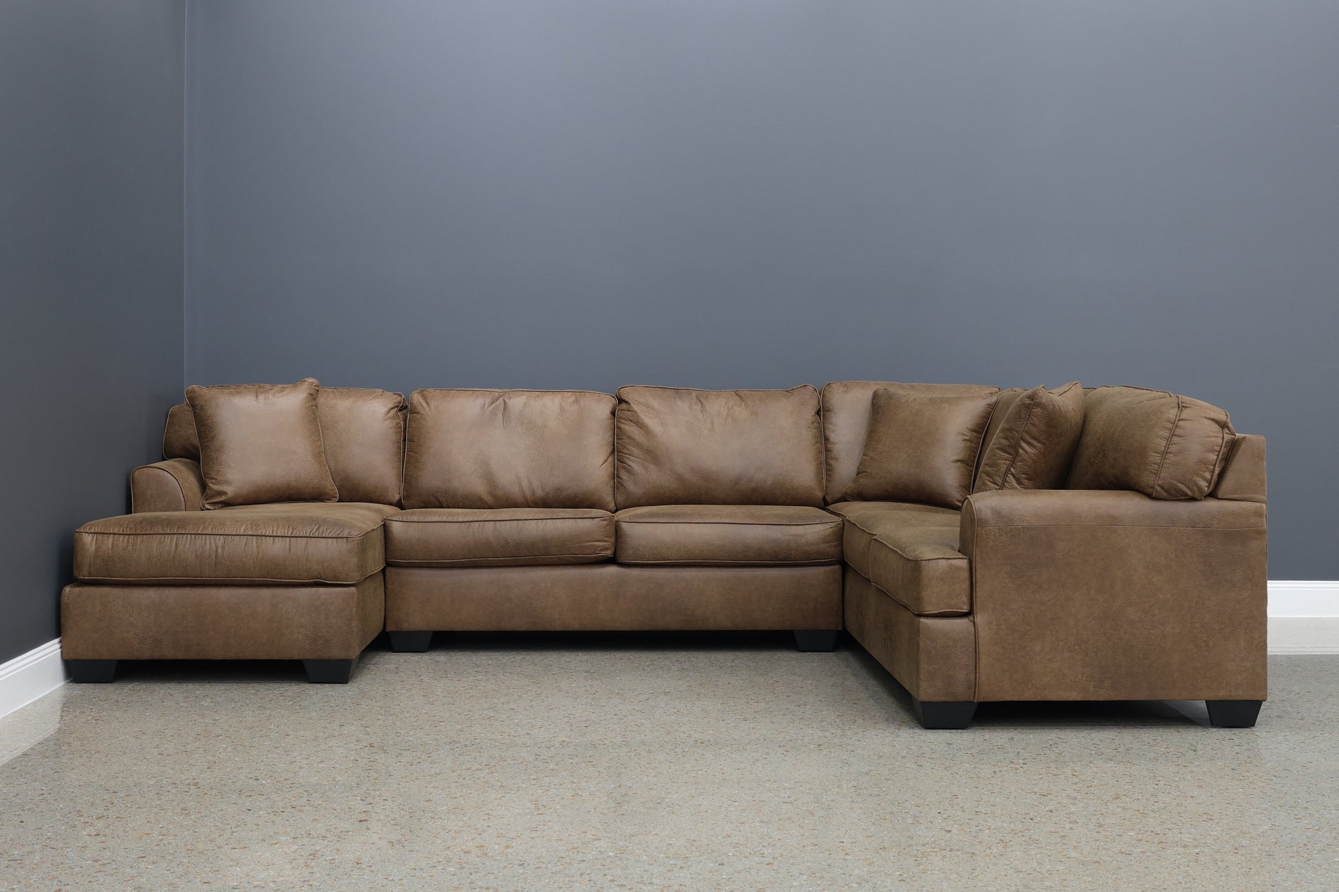 Norwood Corner Lounge w/ LHF Chaise - Tan Leather Air