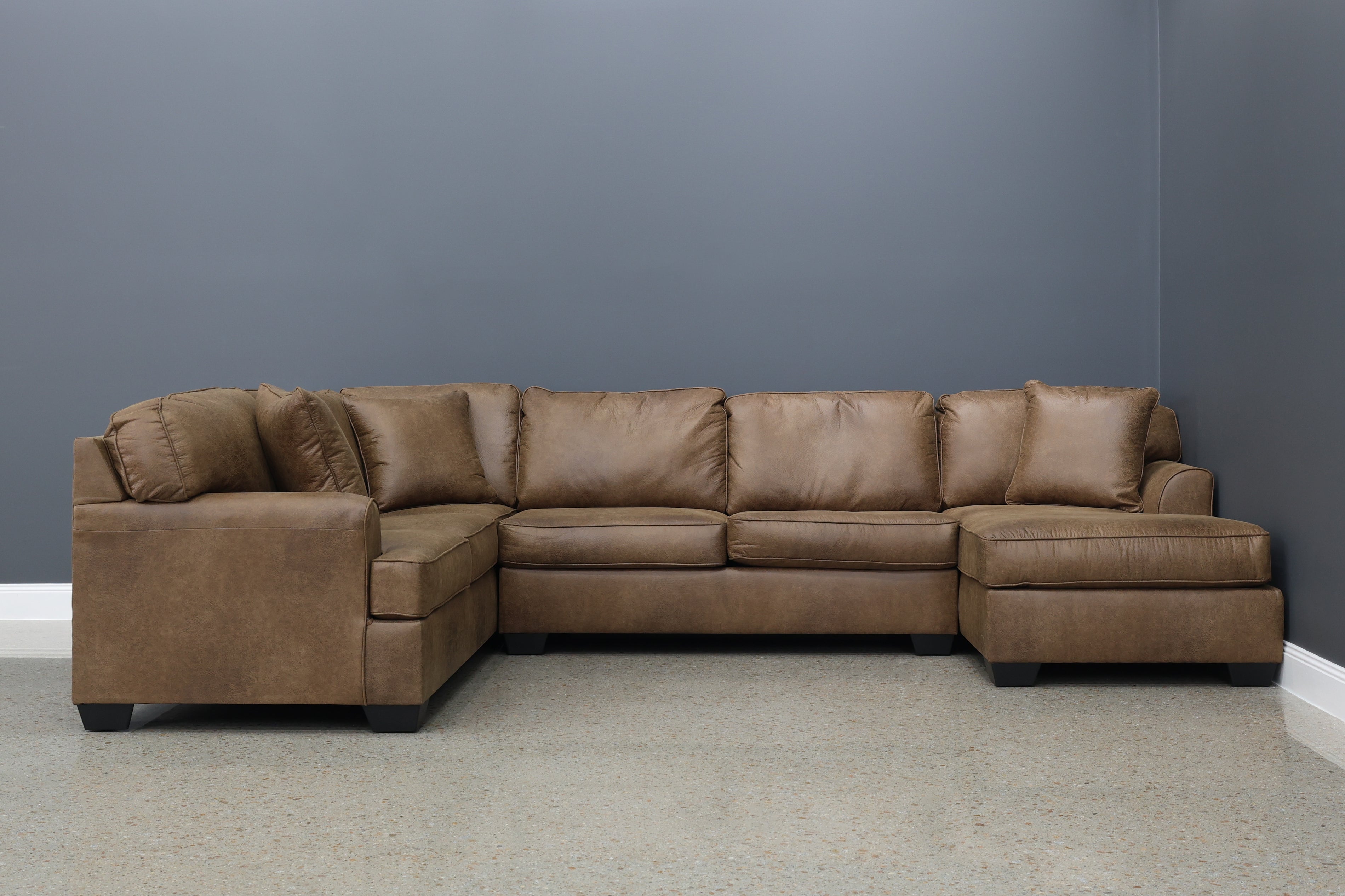 Norwood Corner Lounge w/ RHF Chaise - Tan Leather Air