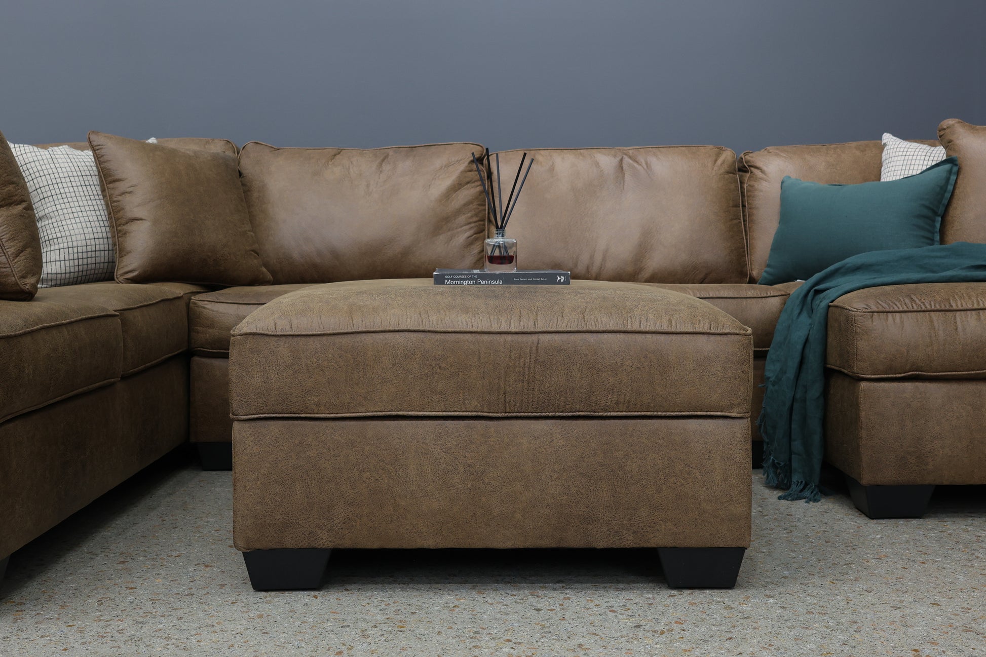 Norwood Ottoman w/ Storage - Tan Leather Air