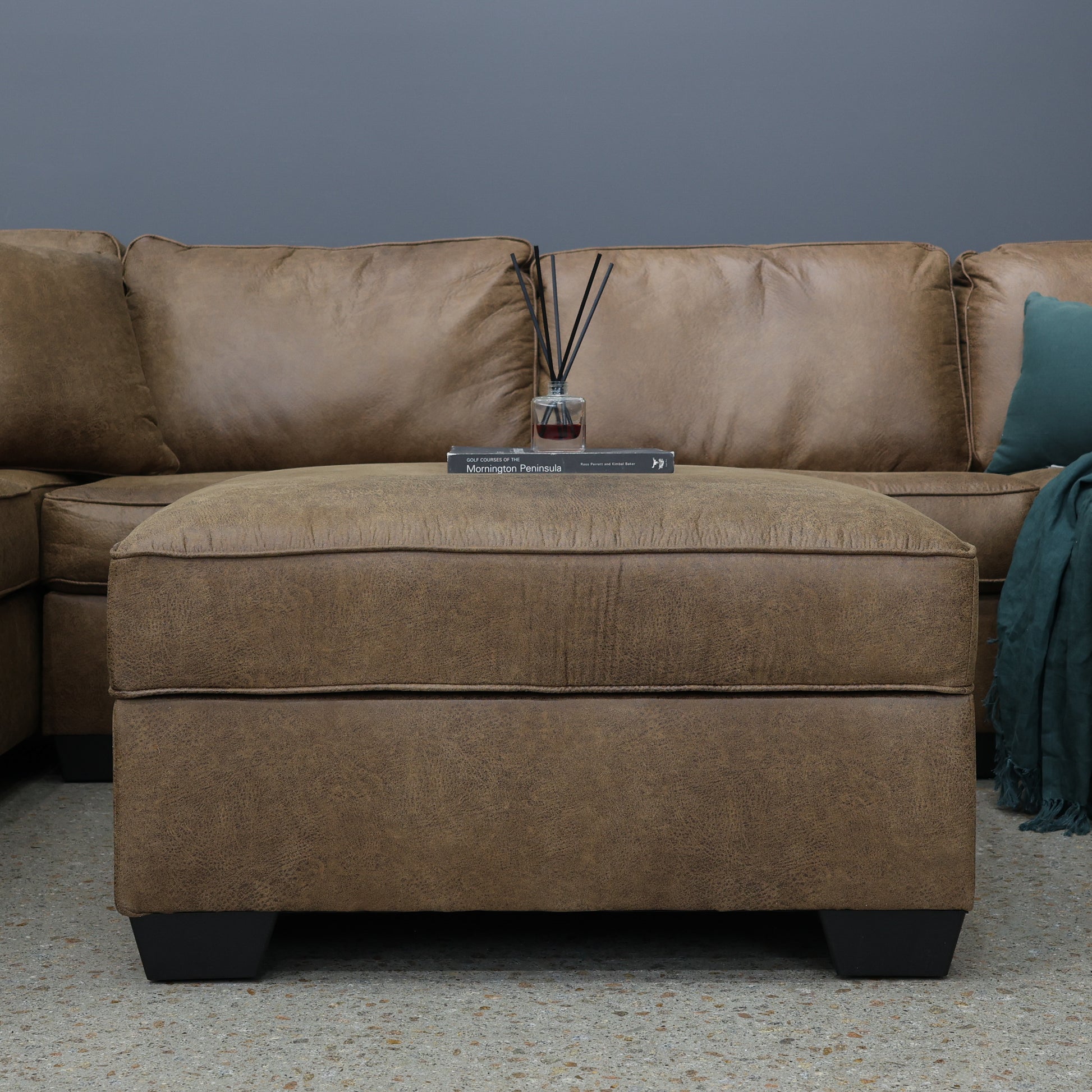 Norwood Ottoman w/ Storage - Tan Leather Air