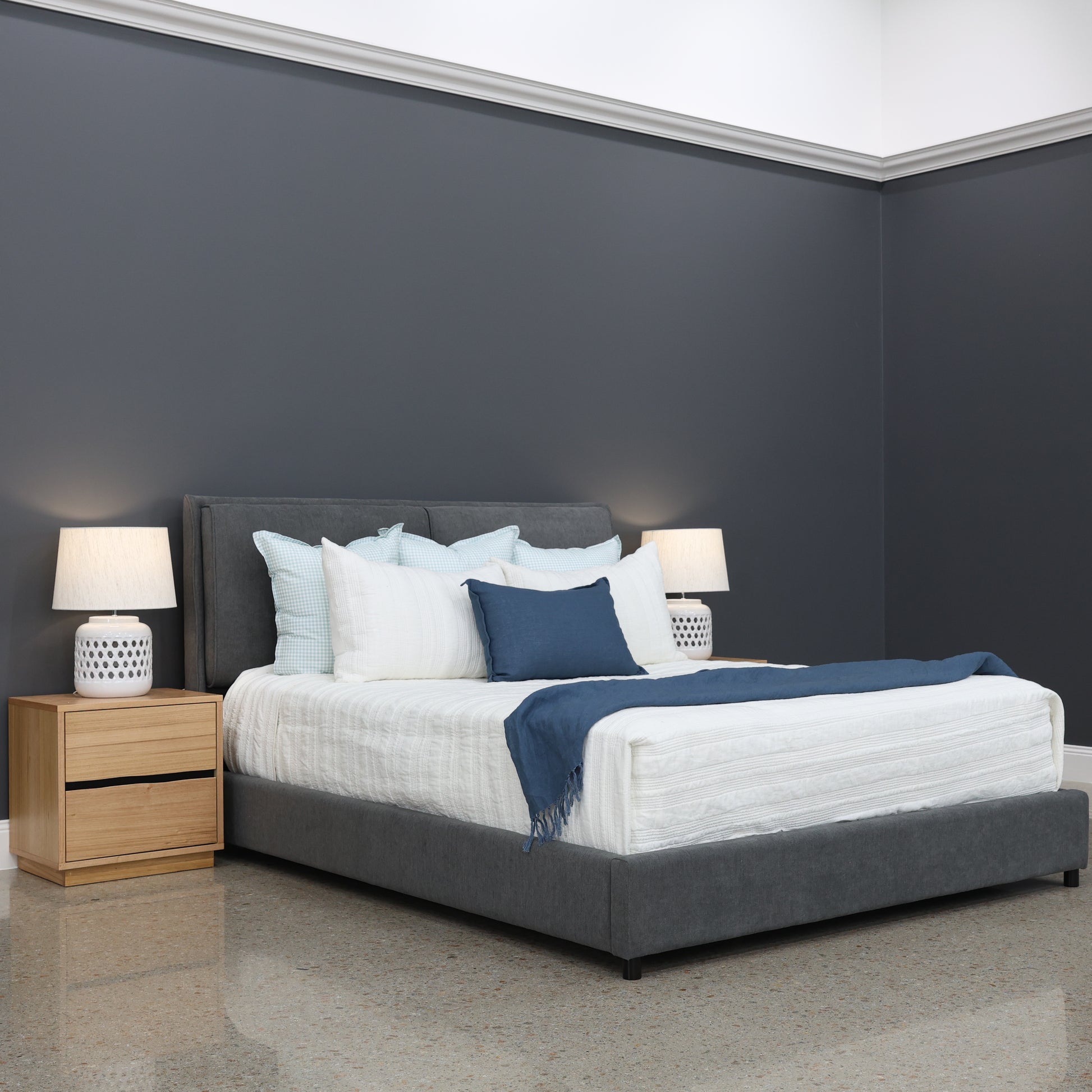 Mosman Bed - Charcoal