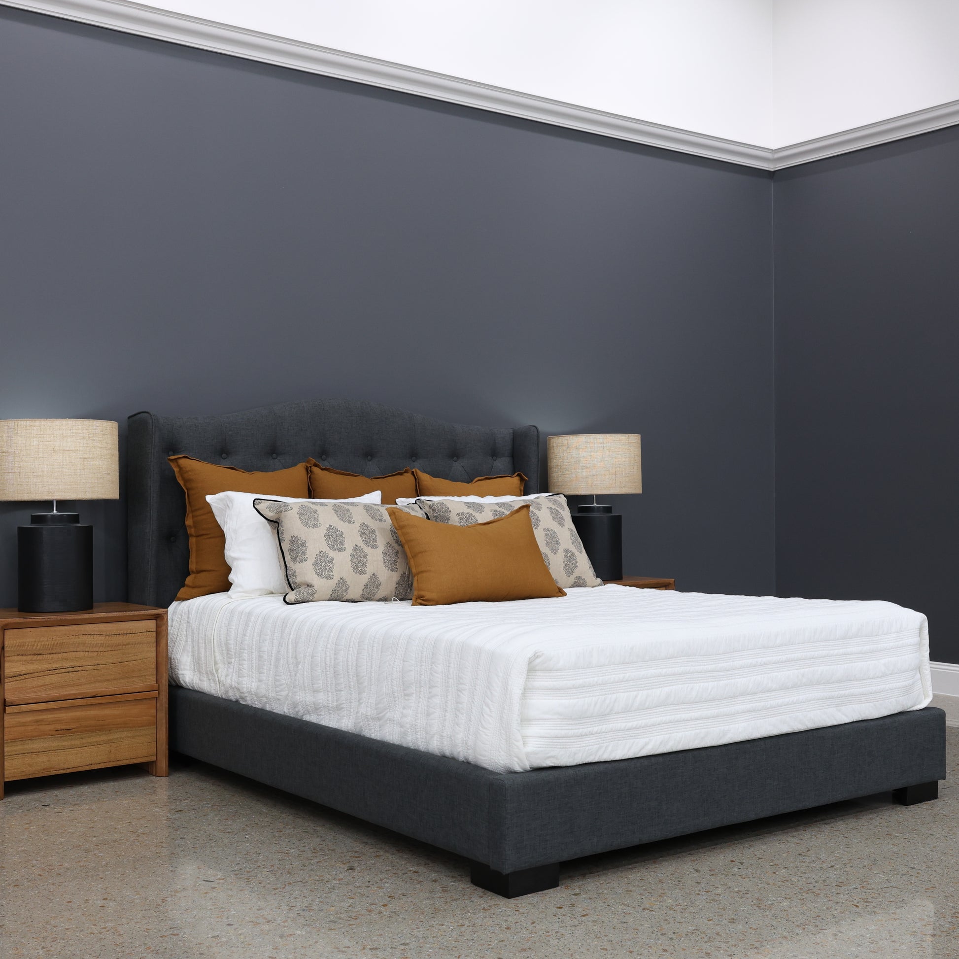 Memphis Bed Winged - Charcoal