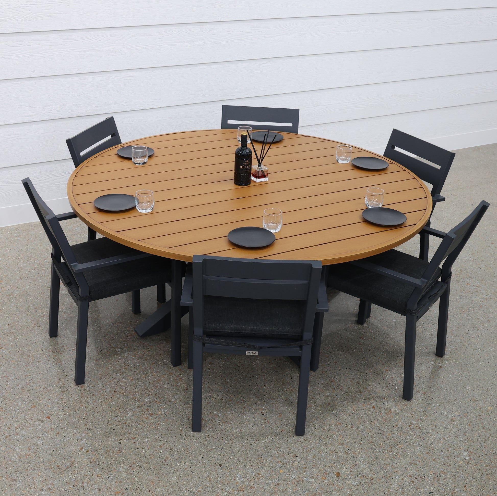 Mildura Round Dining Table - Charcoal