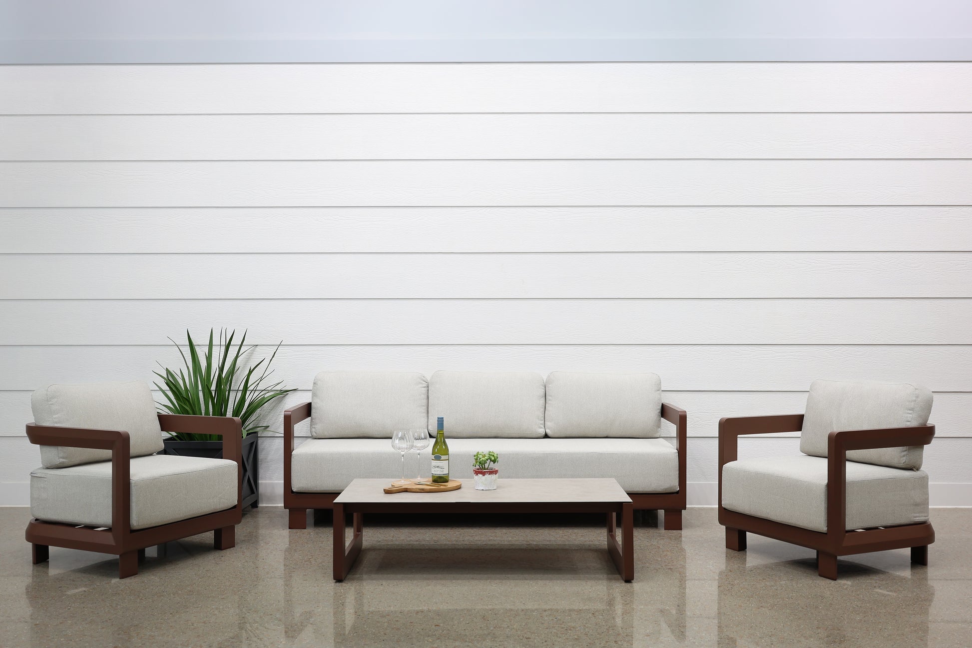 Anglesea 4 Piece Outdoor Lounge Setting - Earth