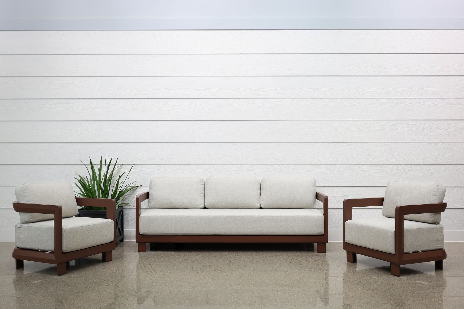 Anglesea 4 Piece Outdoor Lounge Setting - Earth