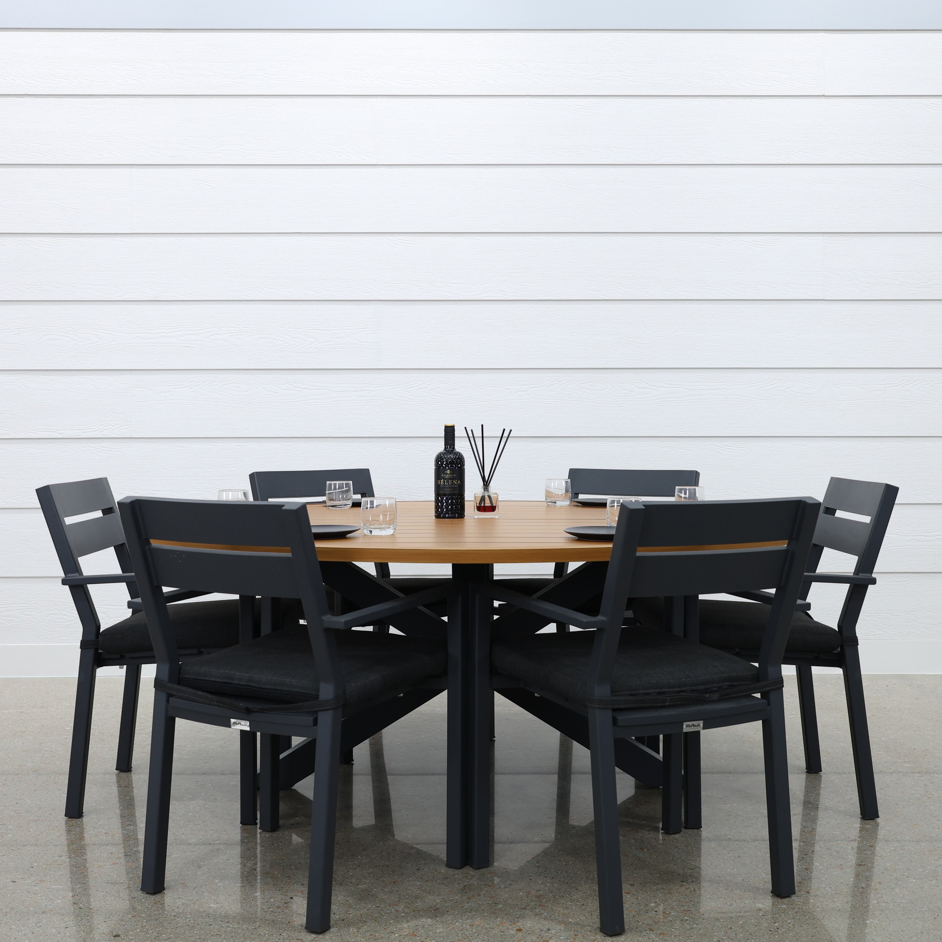 Mildura Round Dining Table - Charcoal