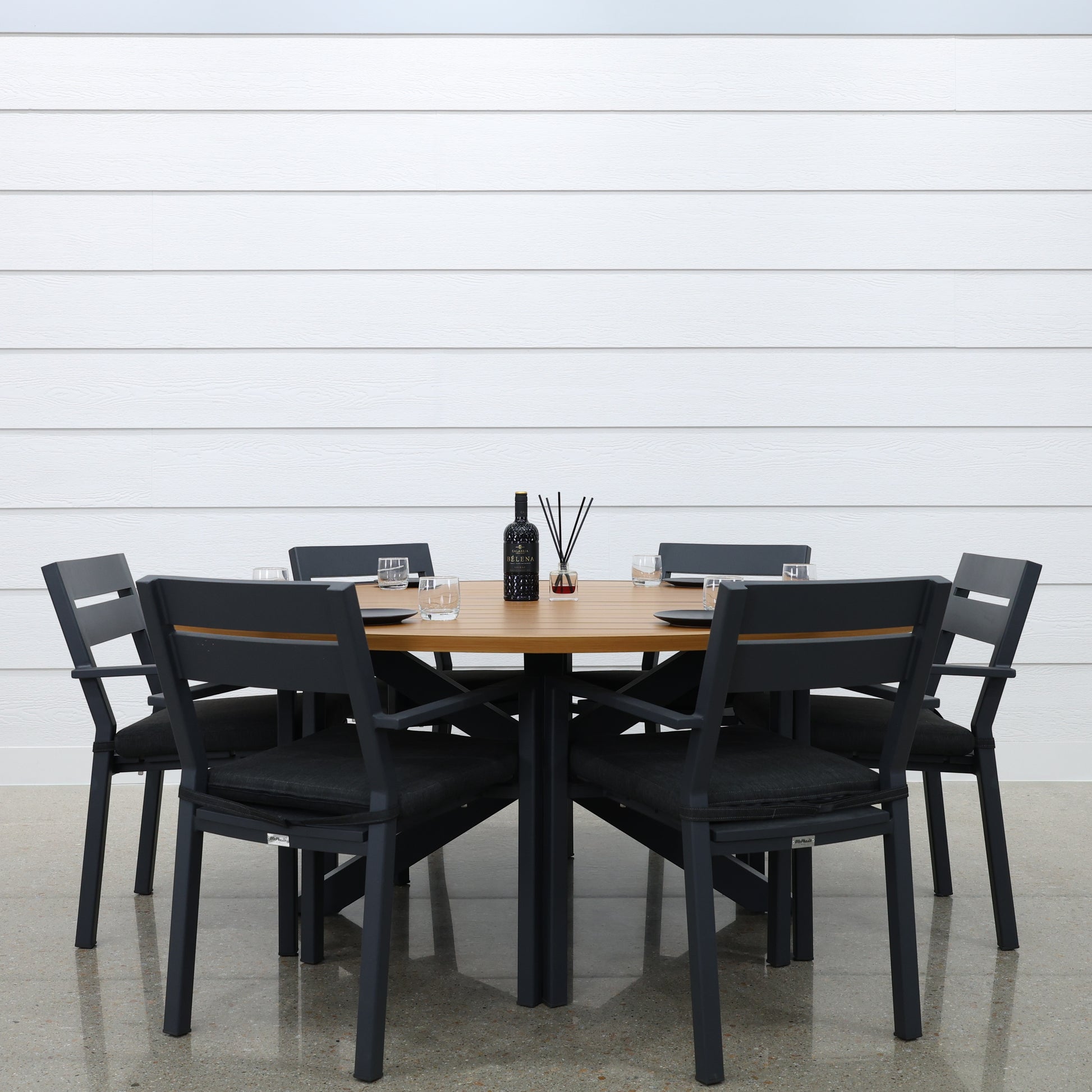 Mildura Round Dining Table - Charcoal
