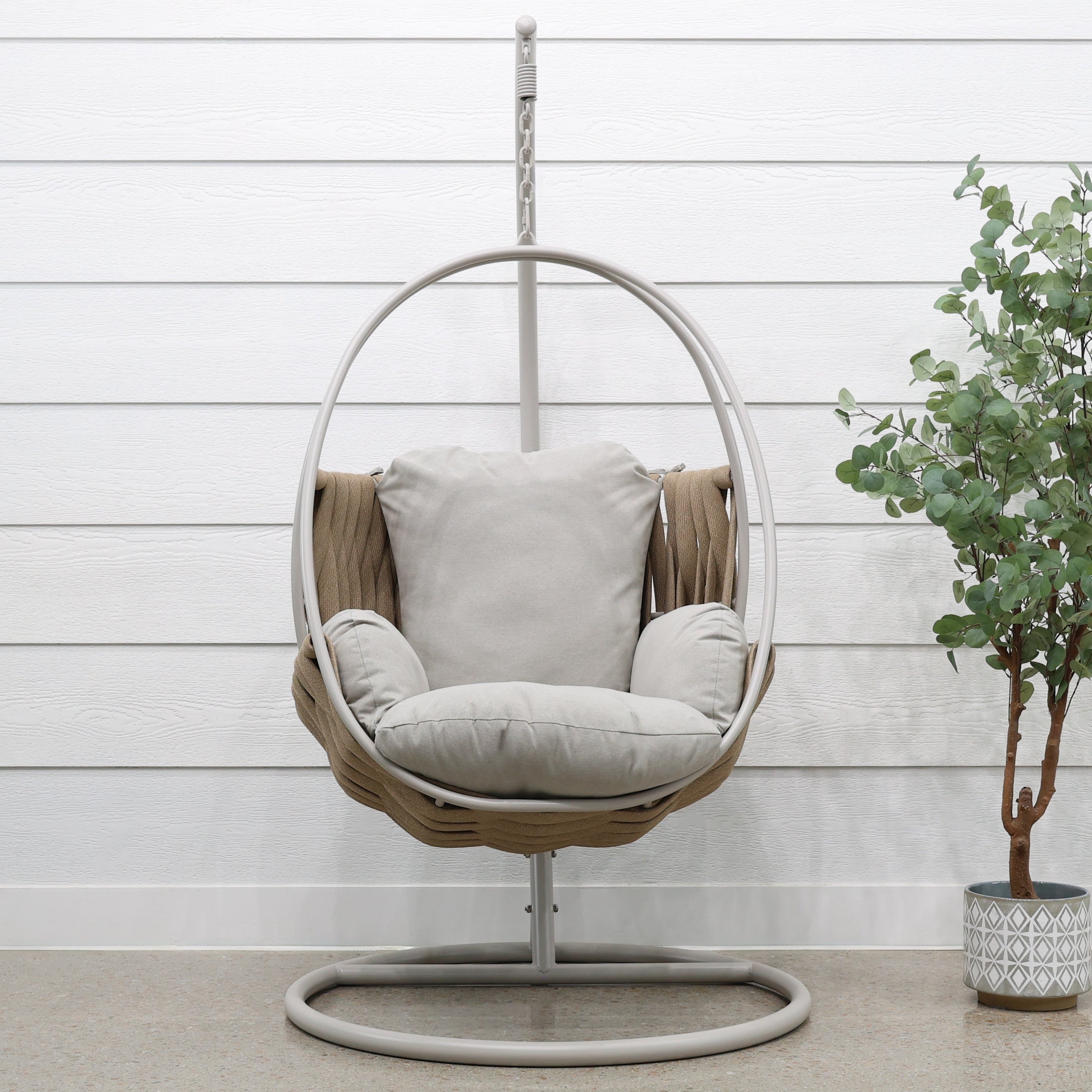 Lily Hanging Egg Chair - Stone