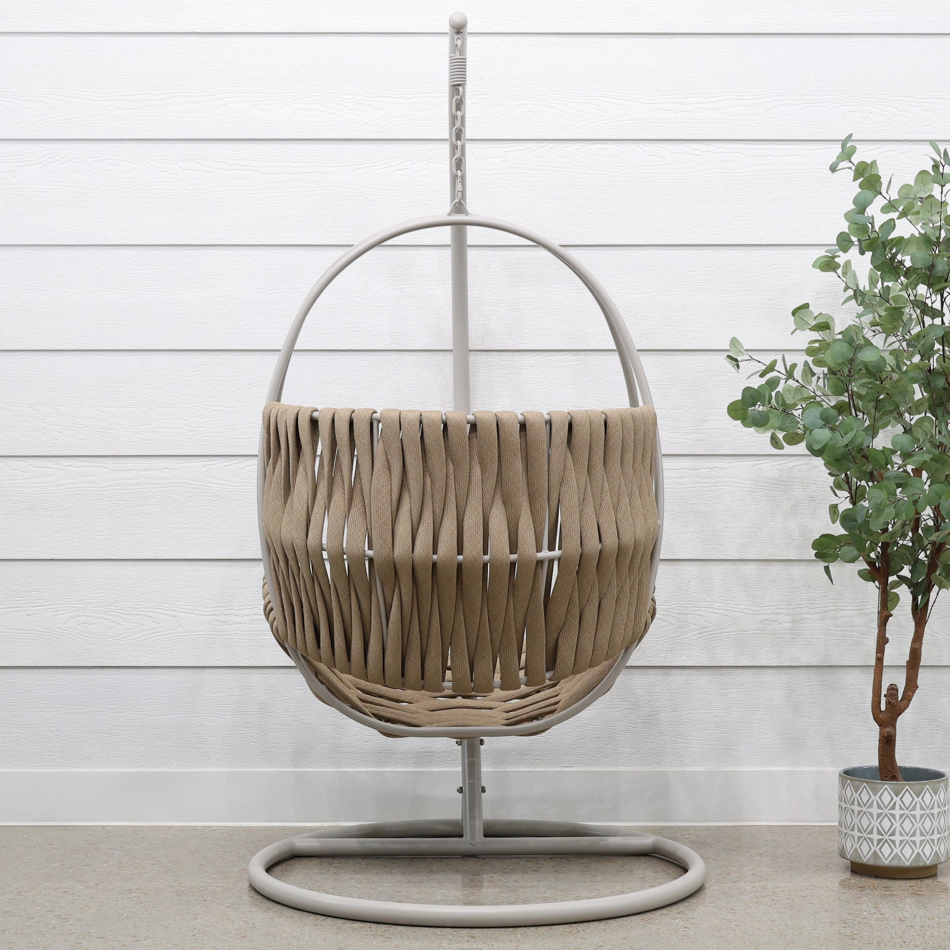 Lily Hanging Egg Chair - Stone