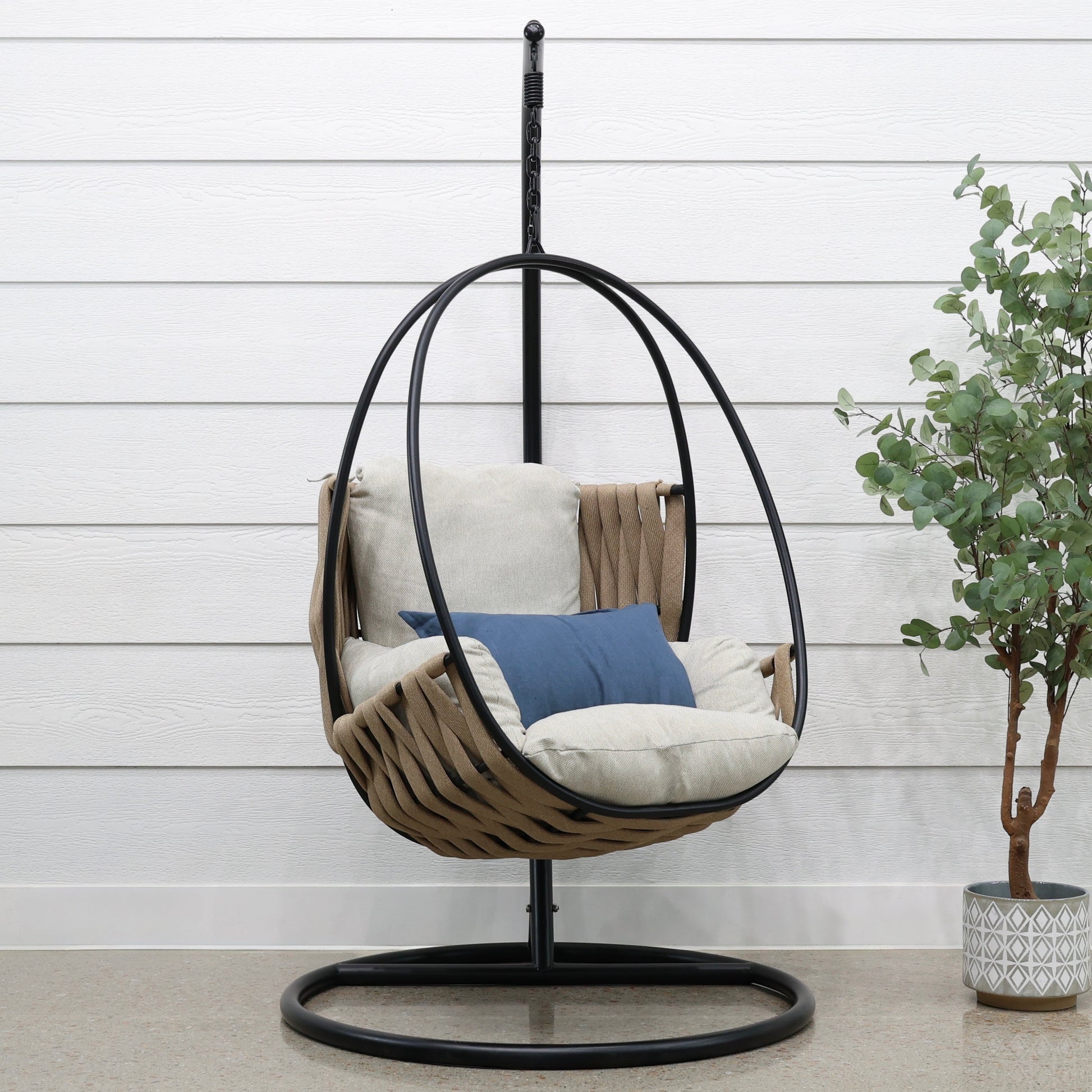 Lily Hanging Egg Chair - Black