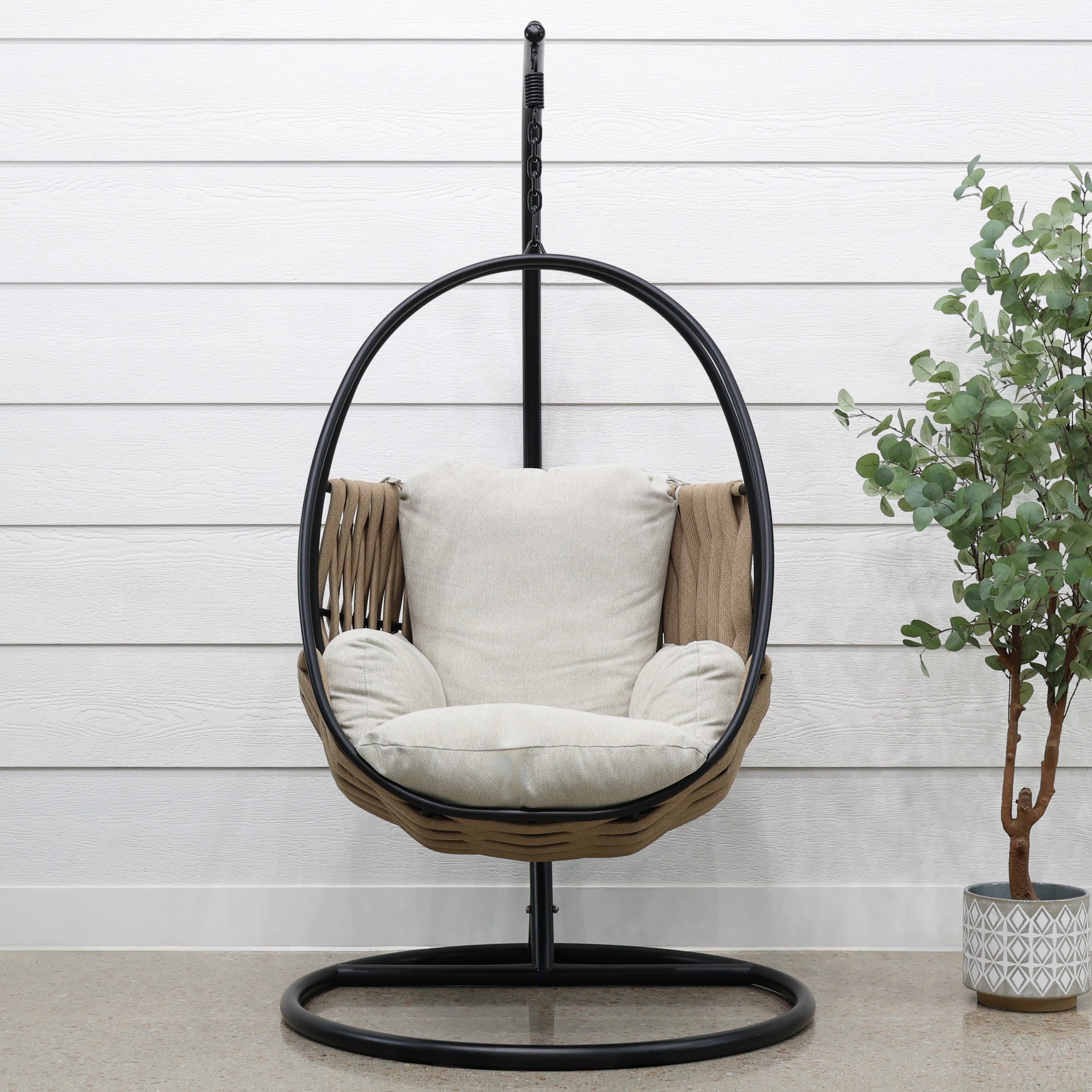 Lily Hanging Egg Chair - Black