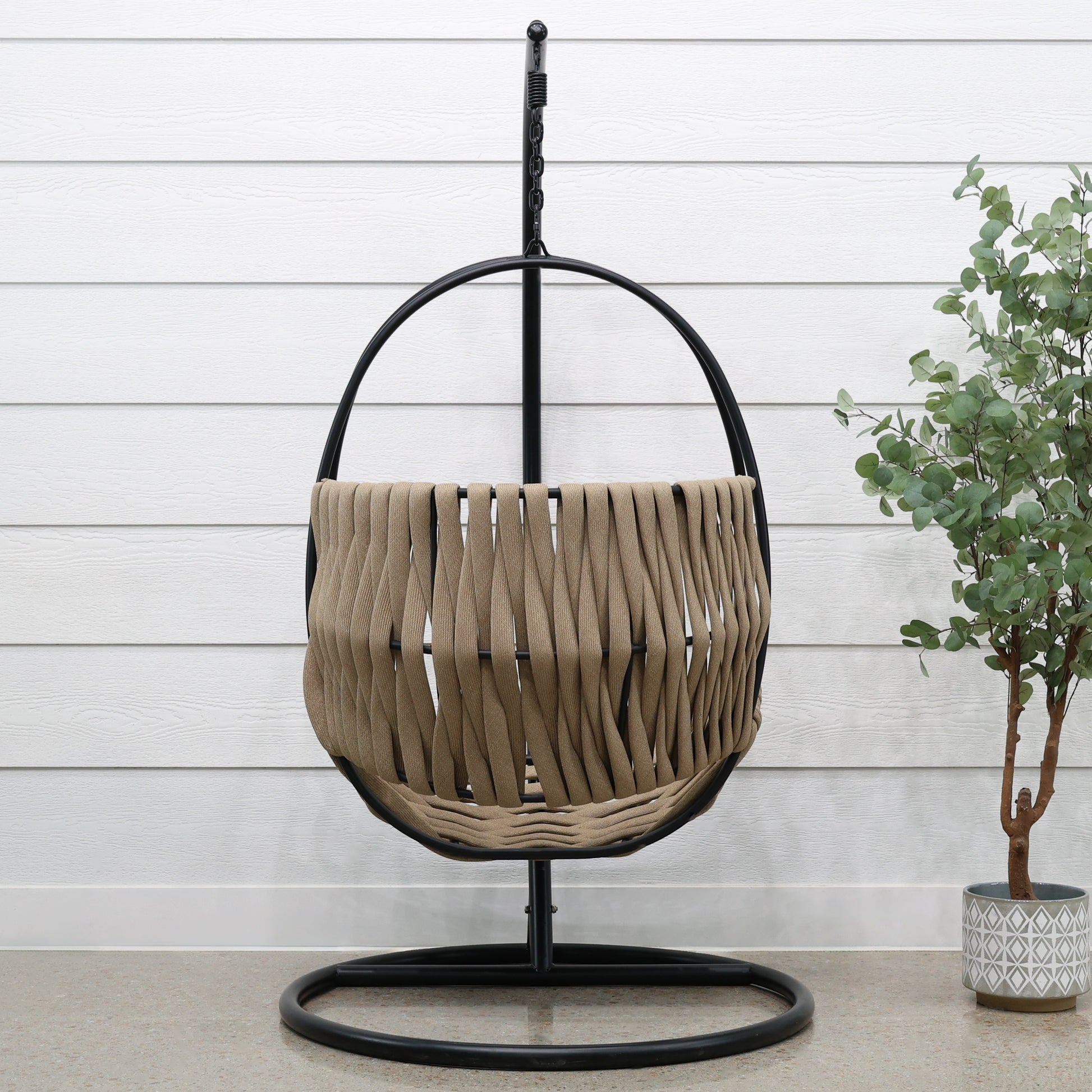 Lily Hanging Egg Chair - Black