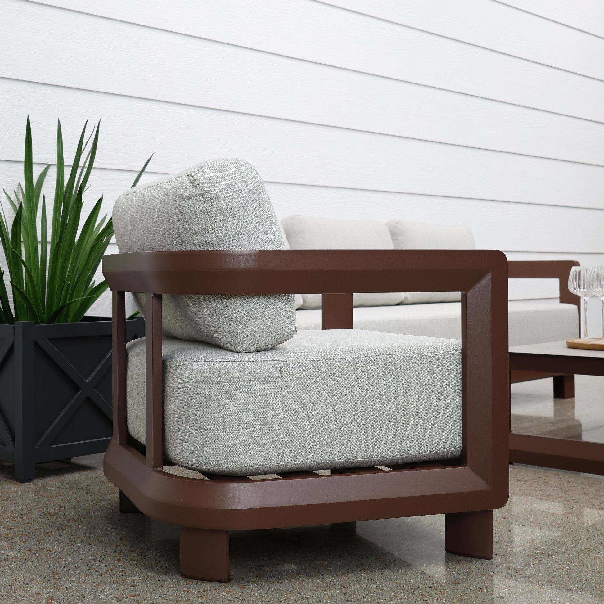 Anglesea 4 Piece Outdoor Lounge Setting - Earth
