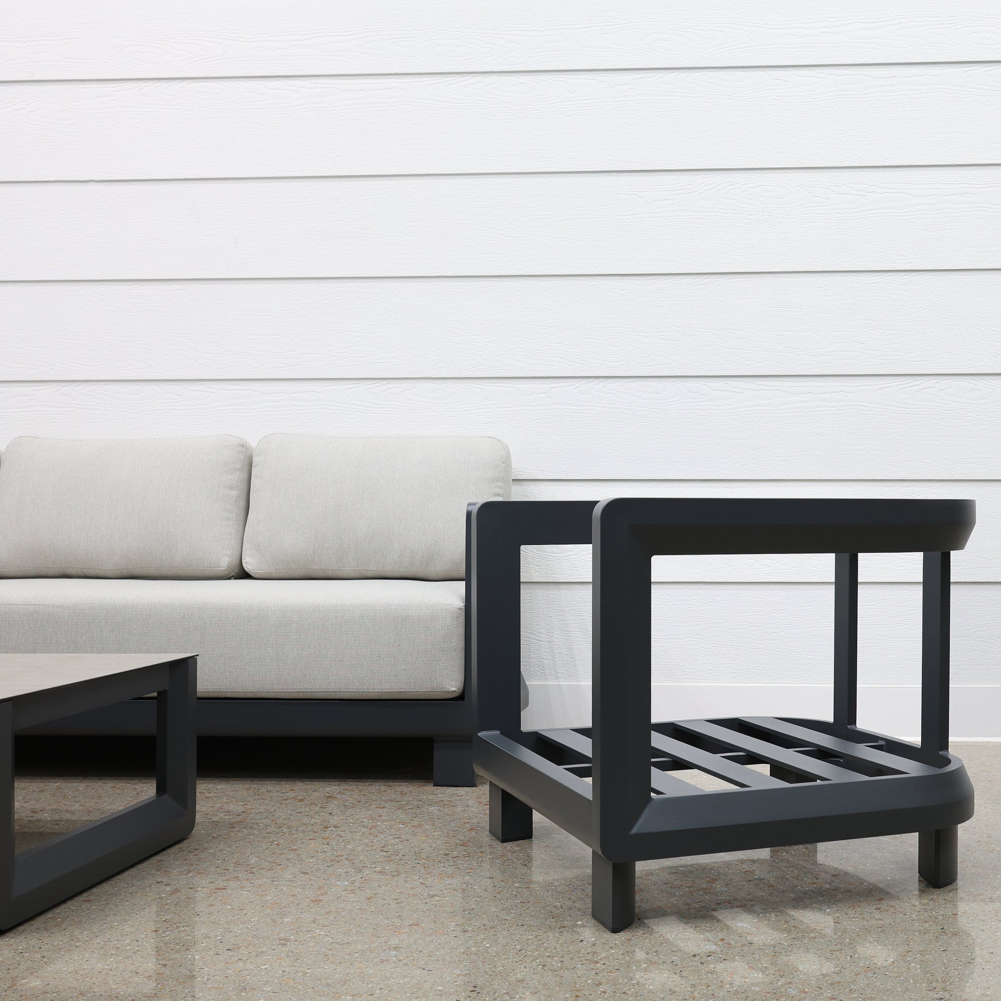 Anglesea 4 Piece Outdoor Lounge Setting - Charcoal