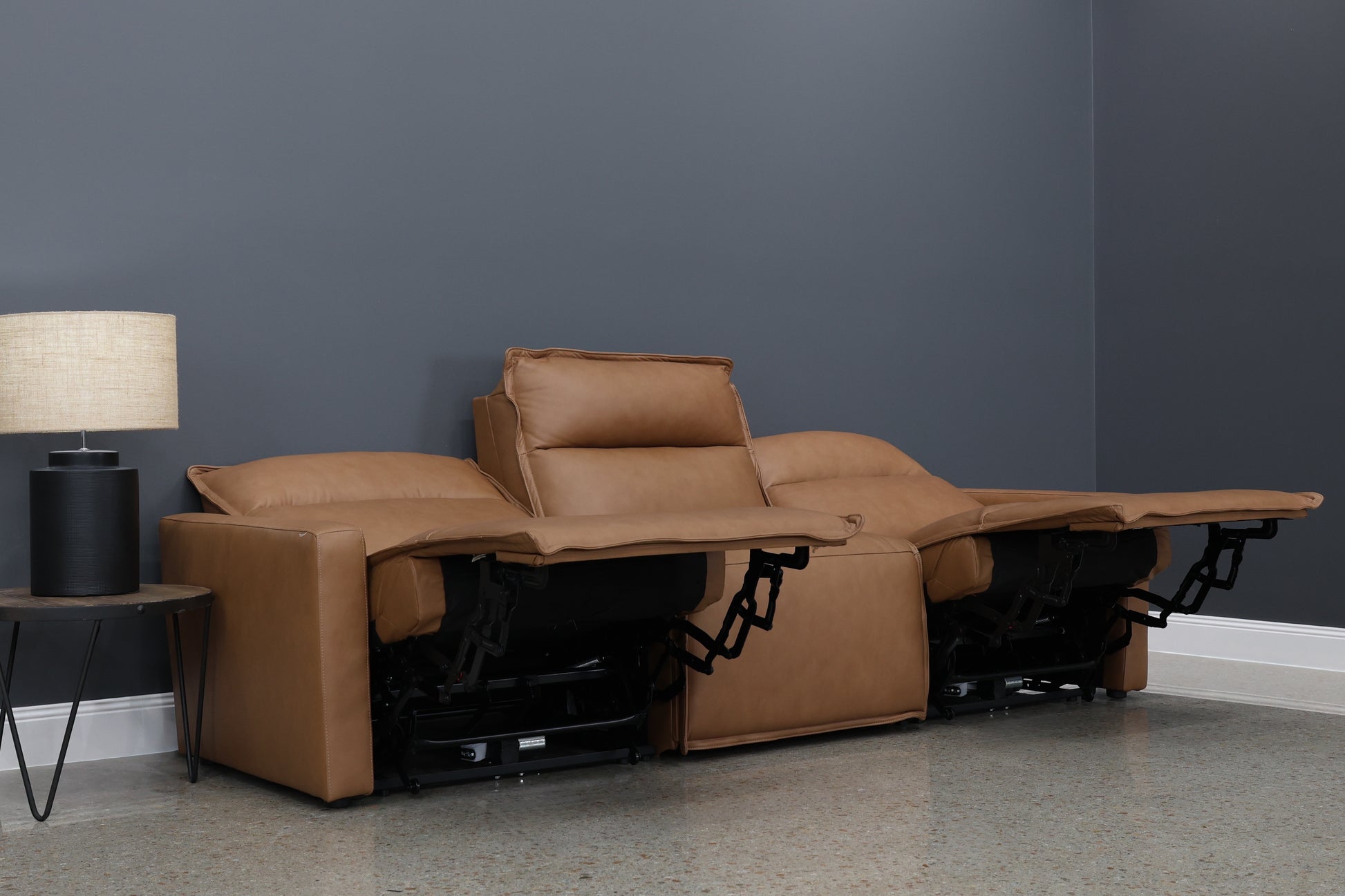 Bathurst Electric Reclining Sofa - Tan Leather