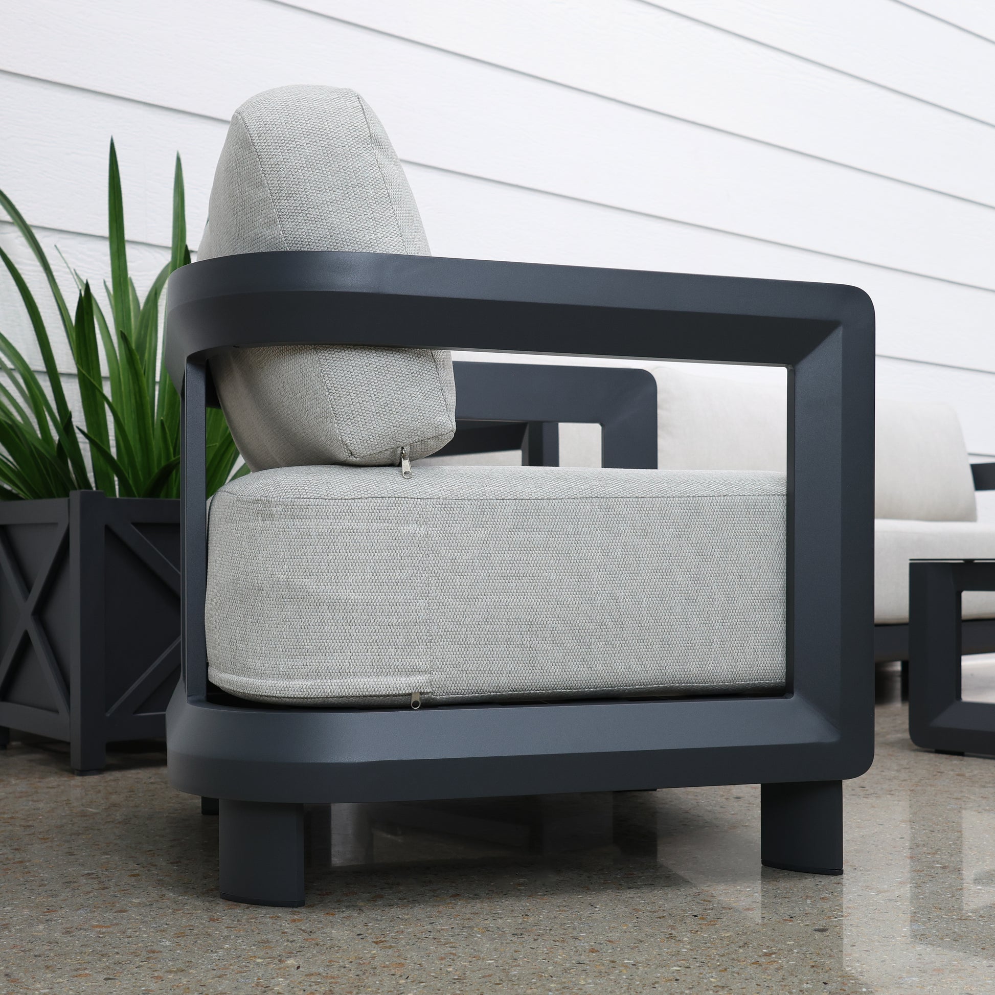 Anglesea 4 Piece Outdoor Lounge Setting - Charcoal