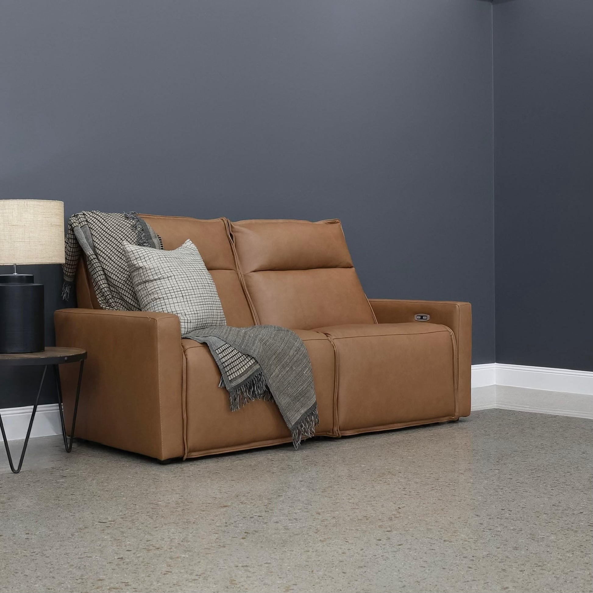 Bathurst Electric Reclining Loveseat - Tan Leather