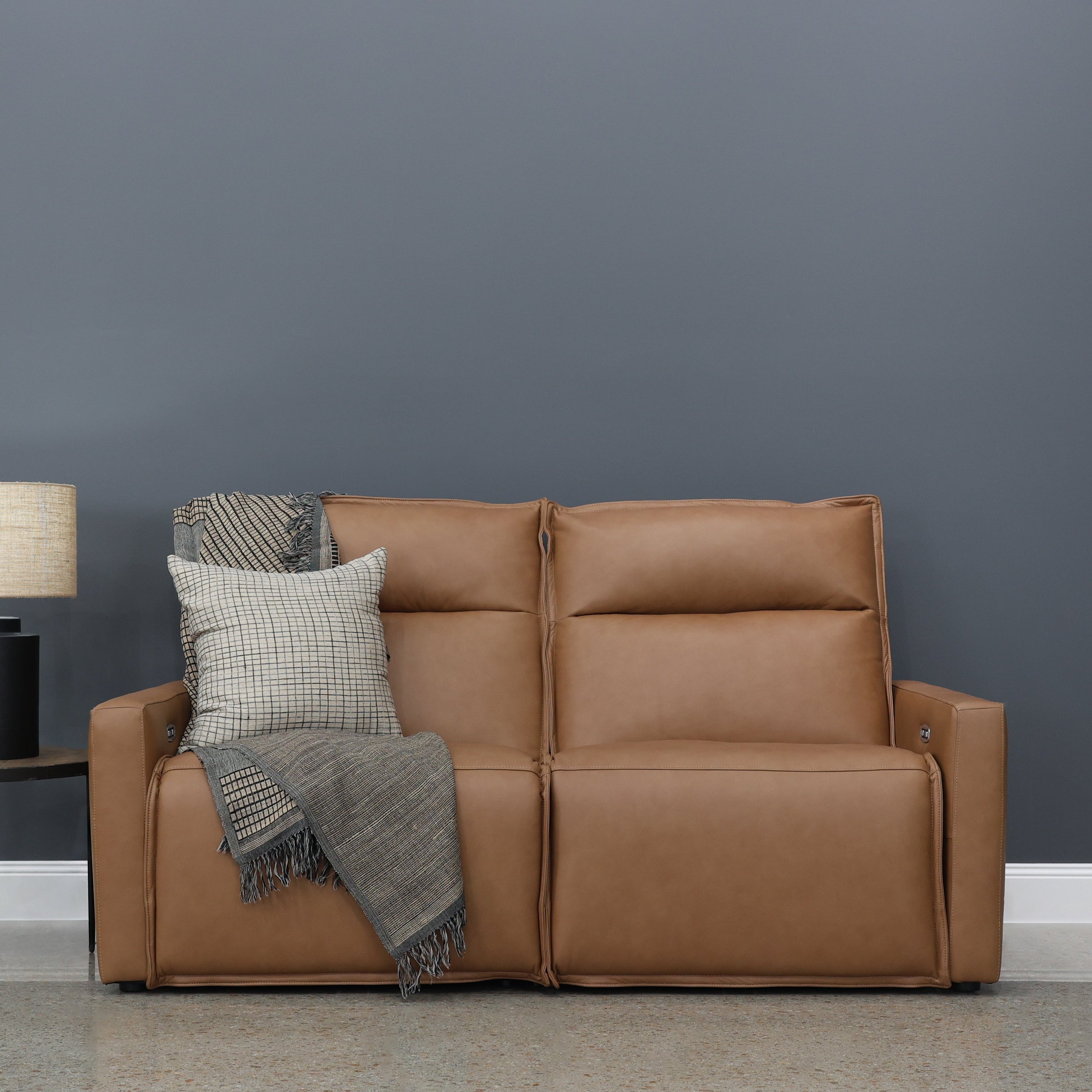Bathurst Electric Reclining Loveseat - Tan Leather