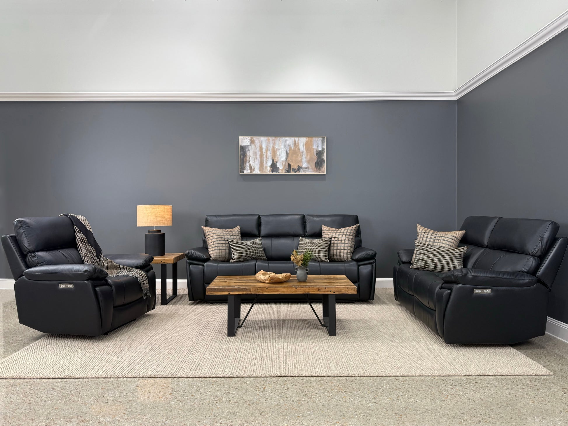 Parkes 1 Seater Electric Recliner - Black Leather