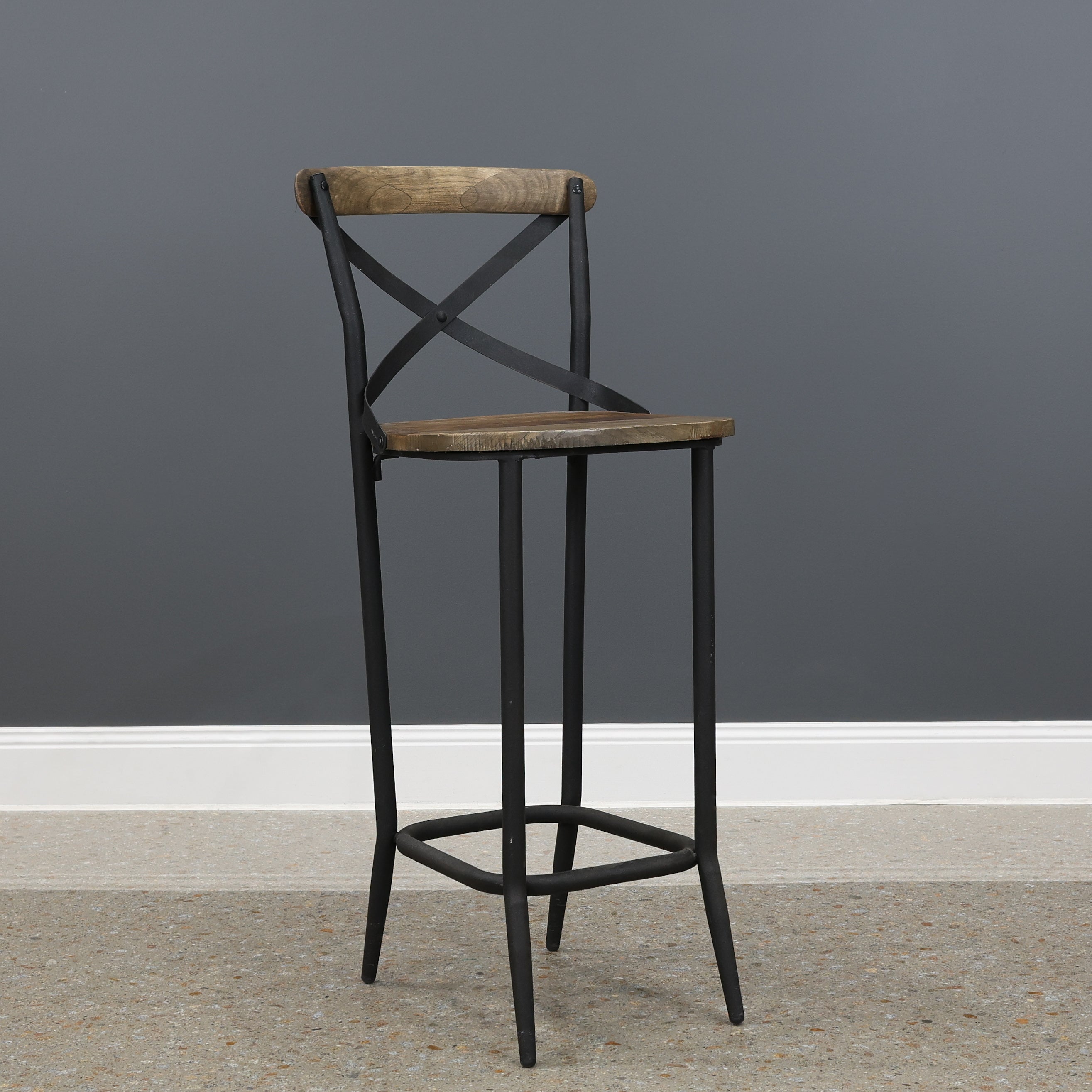 Lockhart Cross Back Bar Stool - 75cm Seat Height
