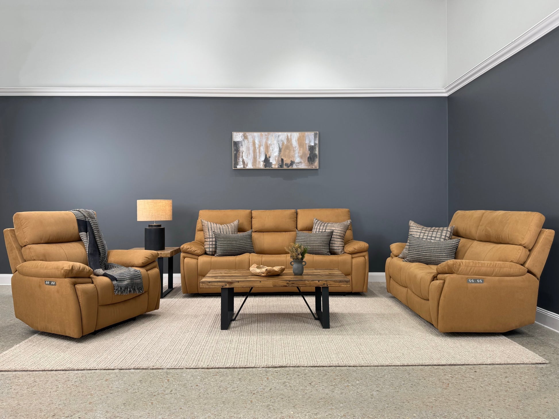 Parkes 1 Seater Electric Recliner - Tan Fabric