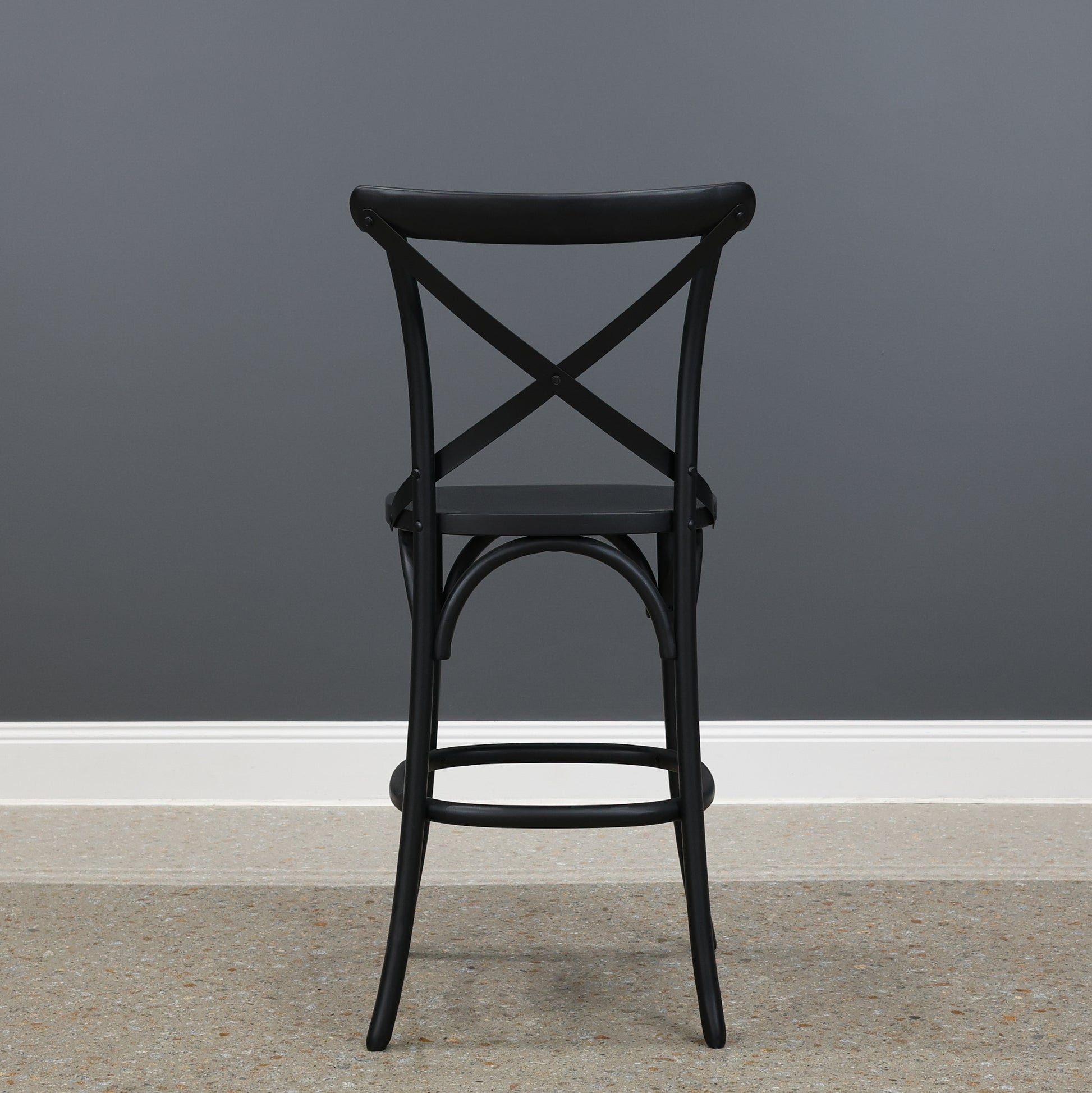 Cross Bar Stool - Black