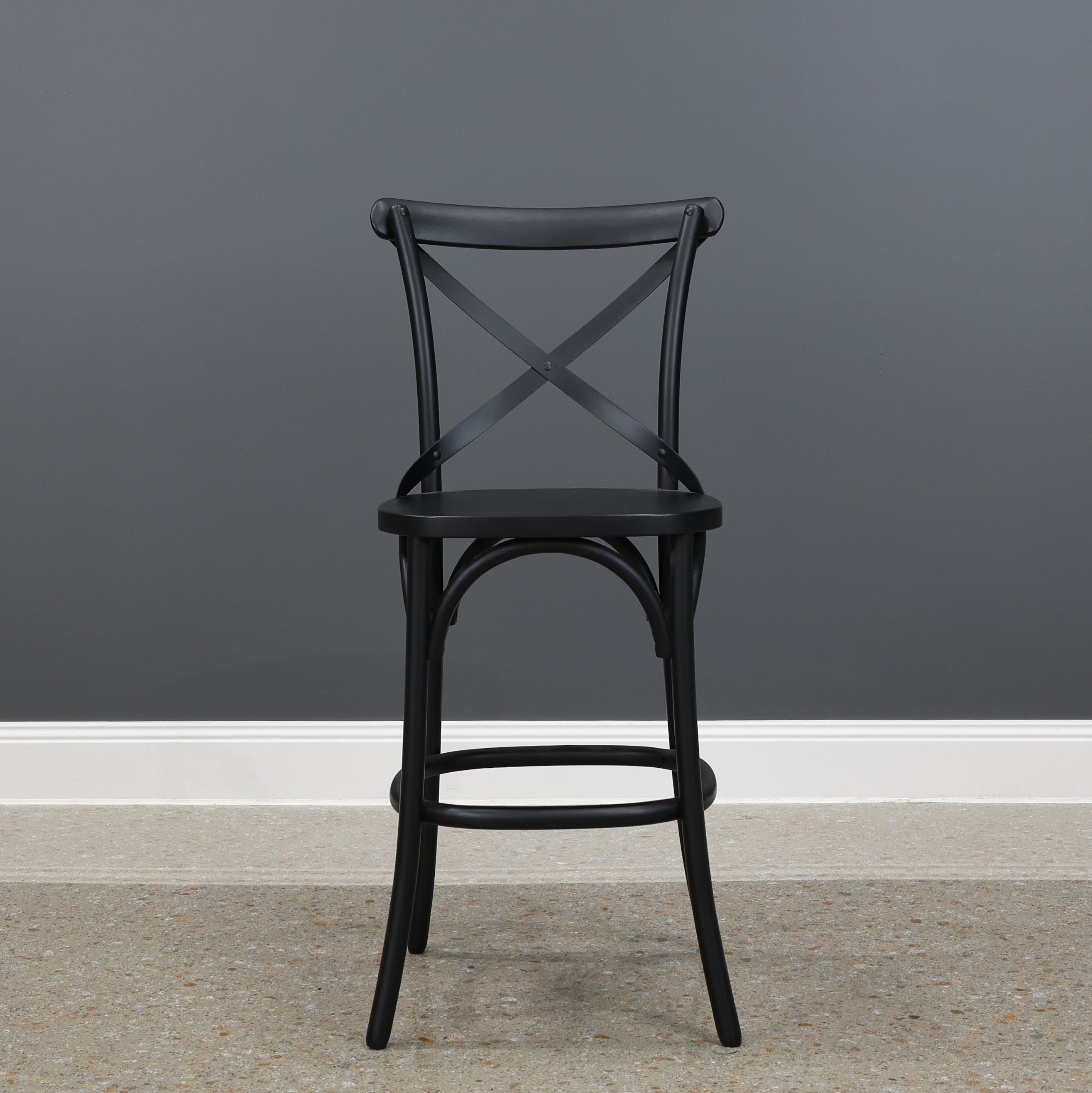 Cross Bar Stool - Black