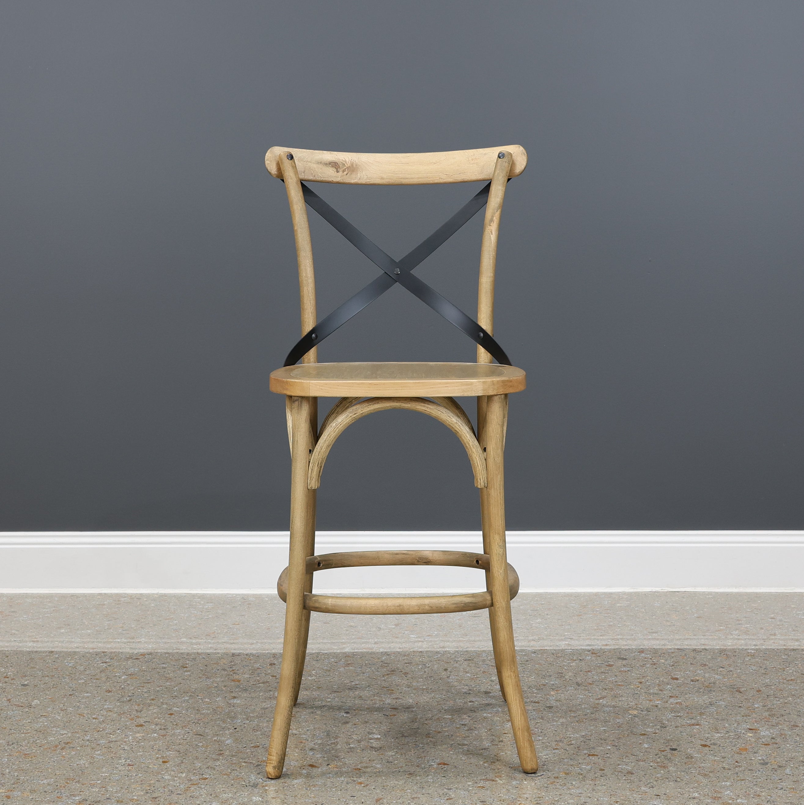 Cross Bar Stool - Natural