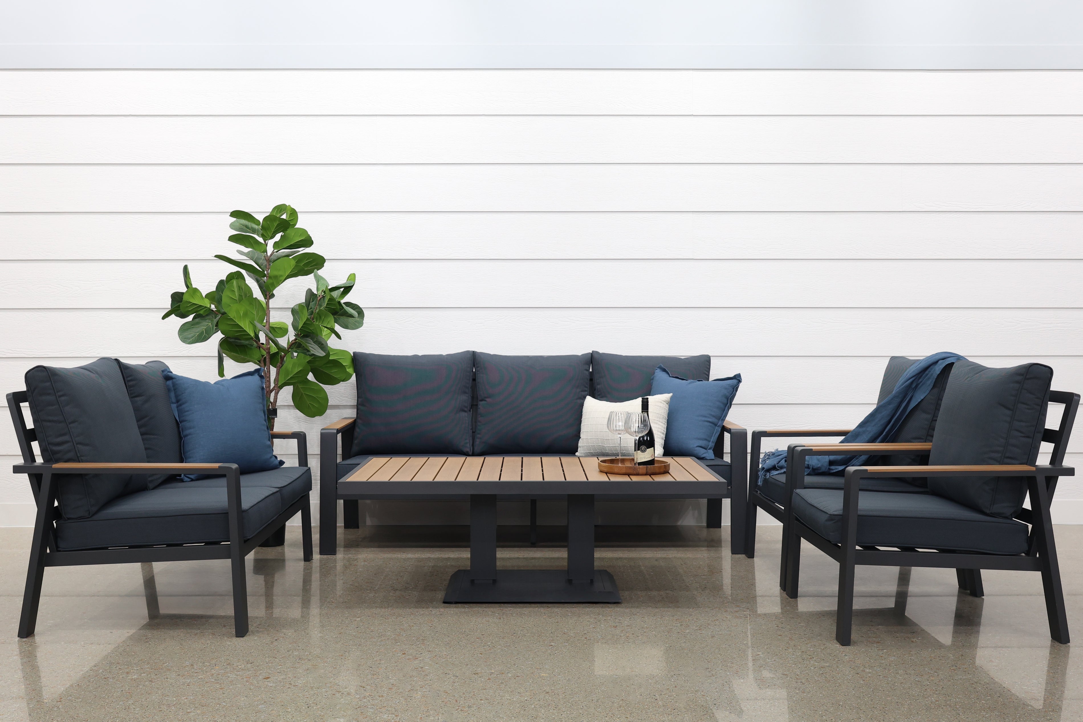 Byron 5 Piece Lounge Set - Charcoal