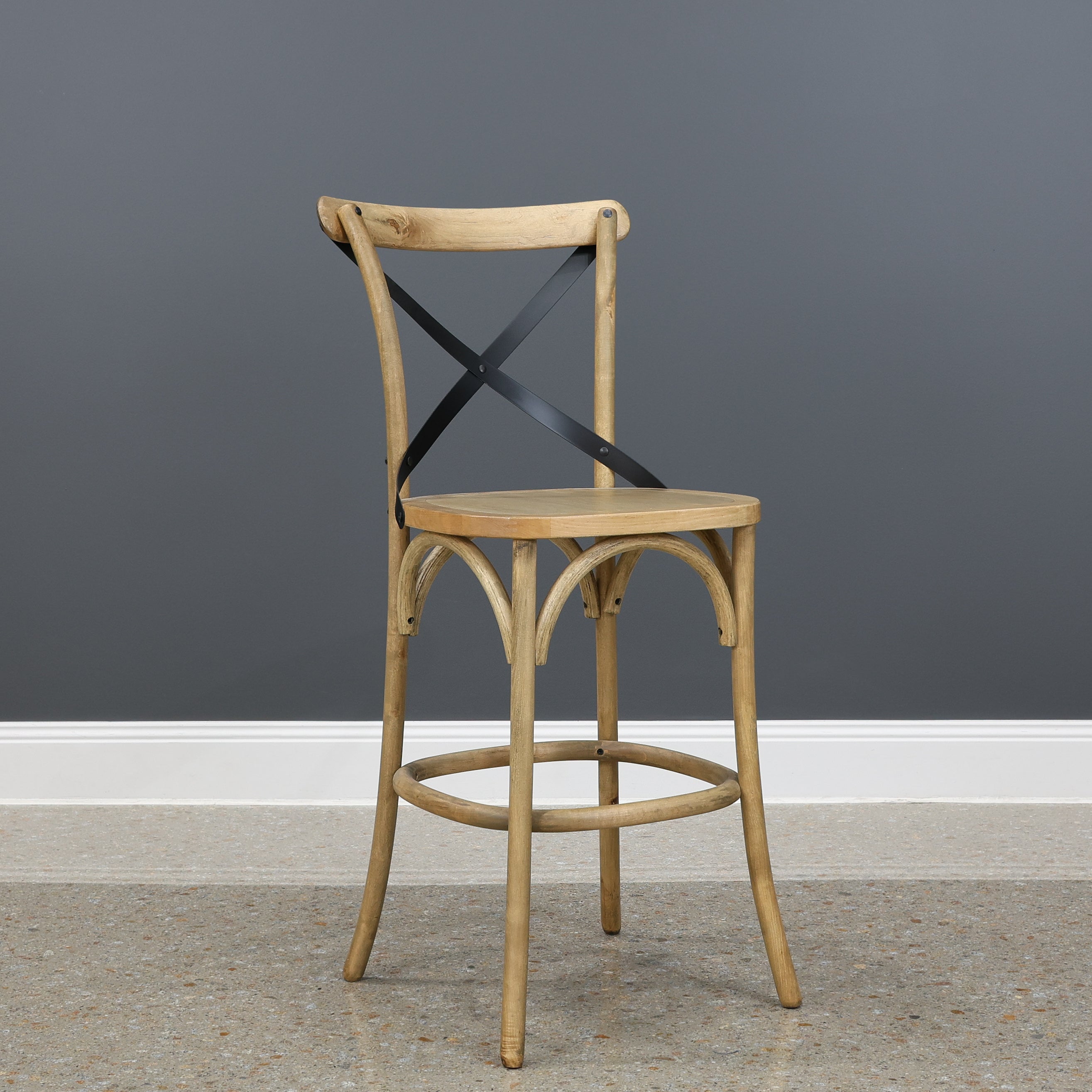Cross Bar Stool - Natural