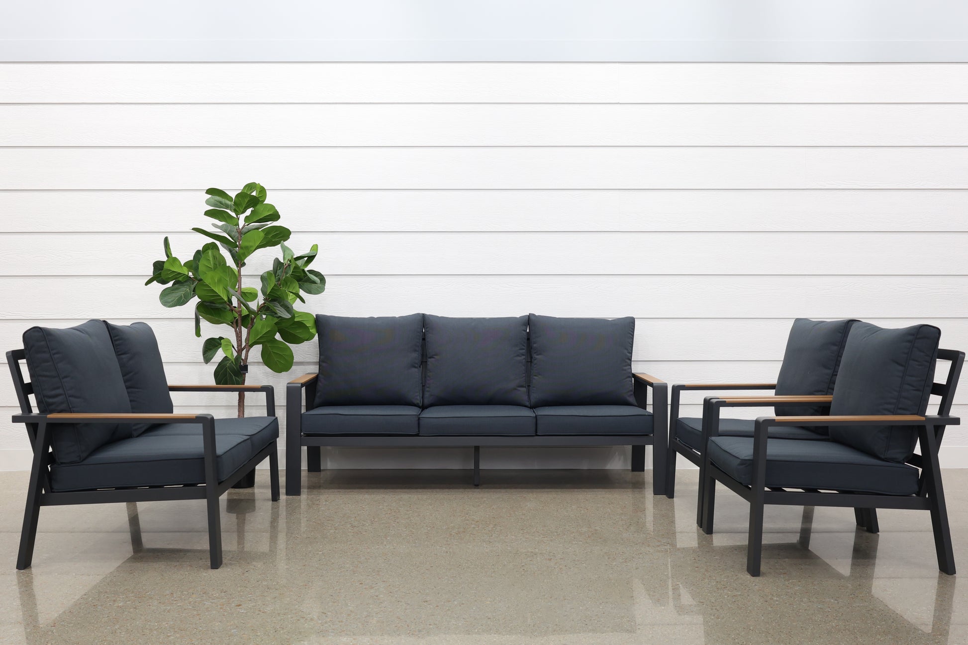 Byron 5 Piece Lounge Set - Charcoal