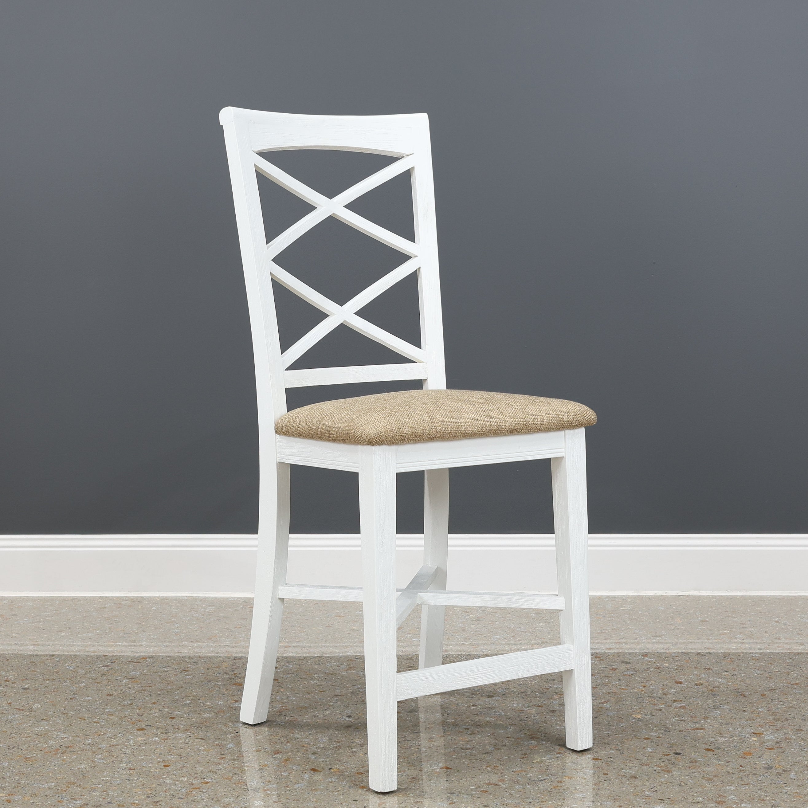 Provedore White Bar Stool - Bali Chair Pad