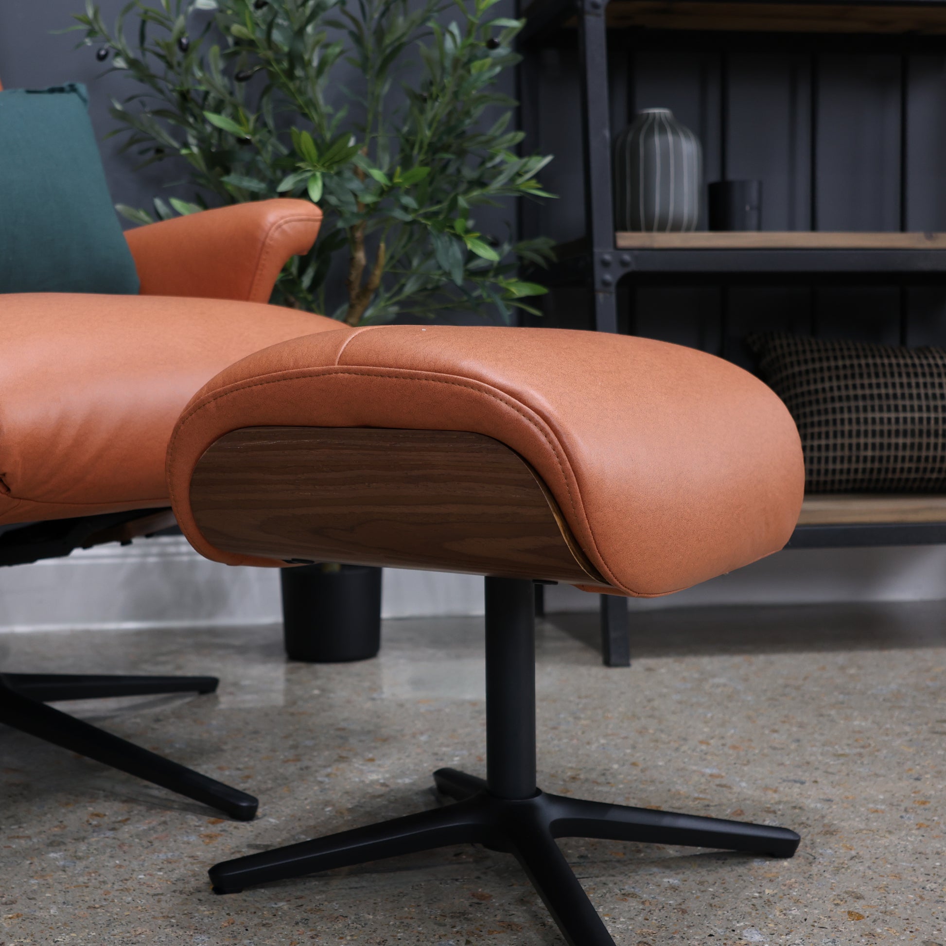 Seville Chair & Ottoman - Tan Leather Air