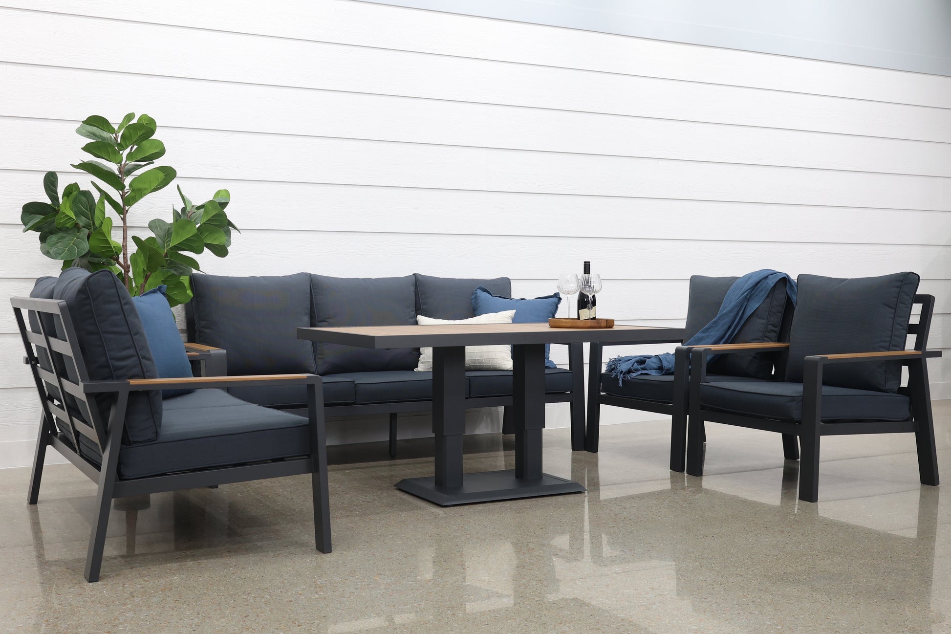 Byron 5 Piece Lounge Set - Charcoal