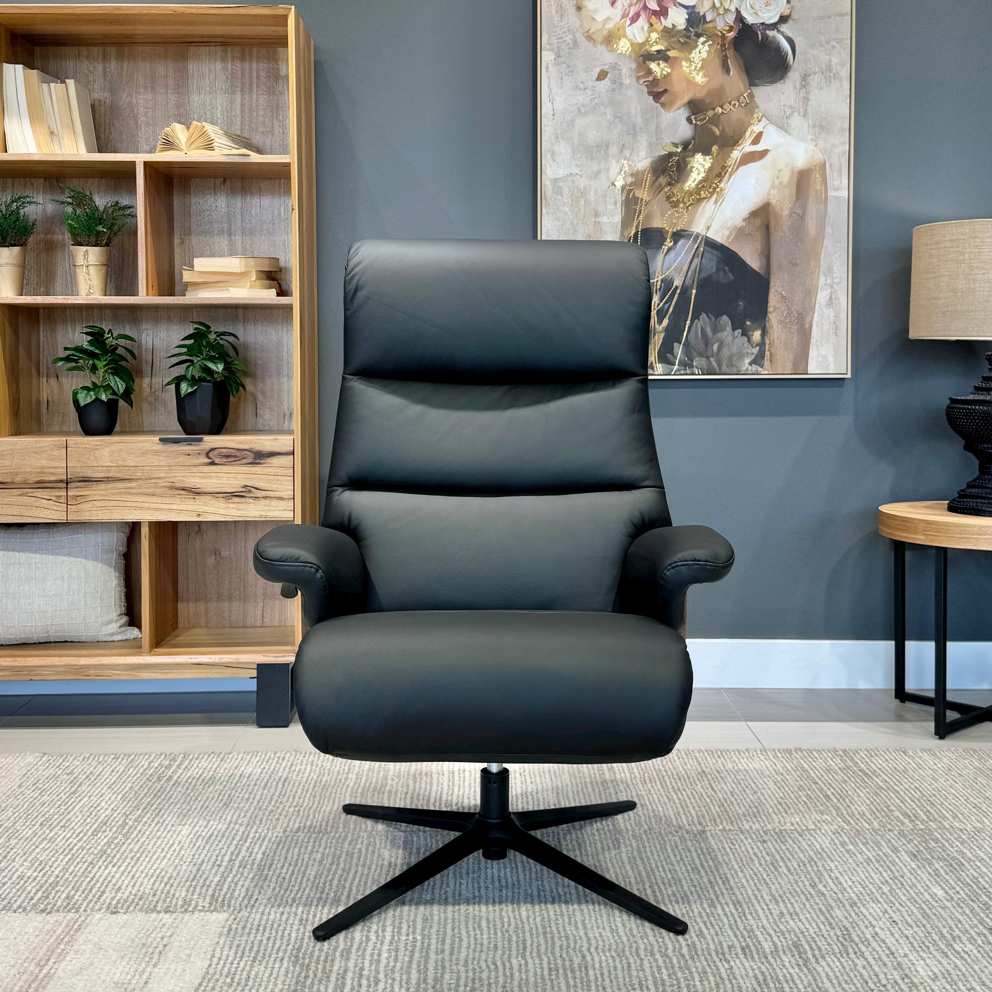 Seville Chair & Ottoman - Black