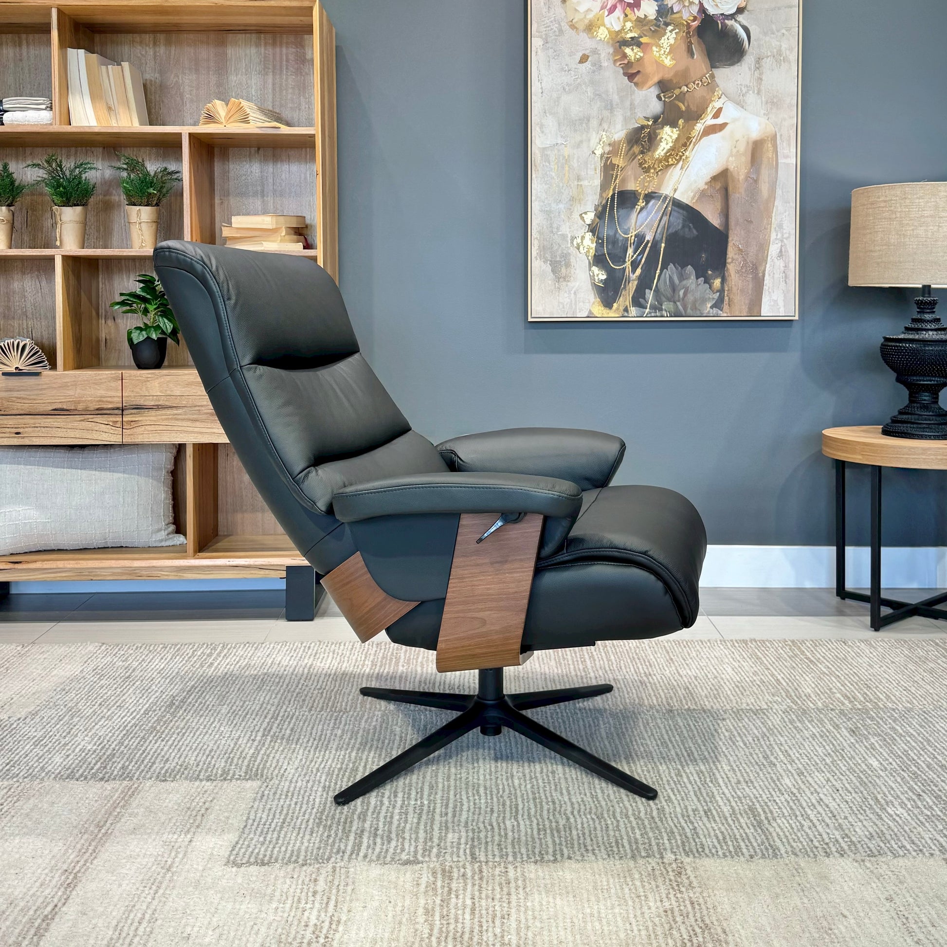 Seville Chair & Ottoman - Black