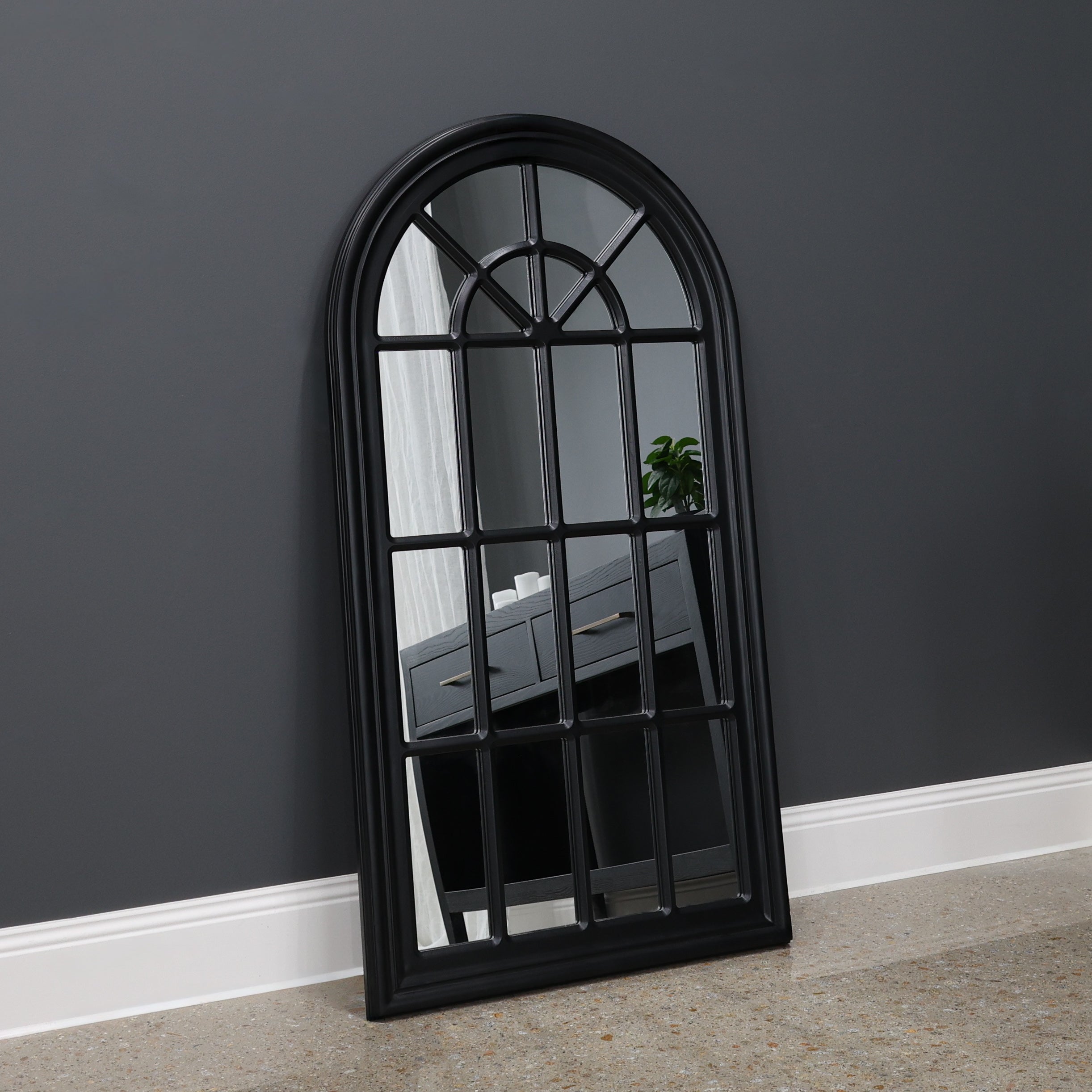 Mason Large Arched Mirror - Black