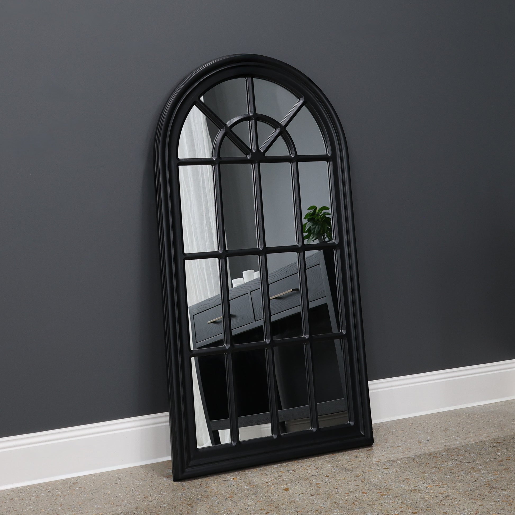 Mason Large Arched Mirror - Black