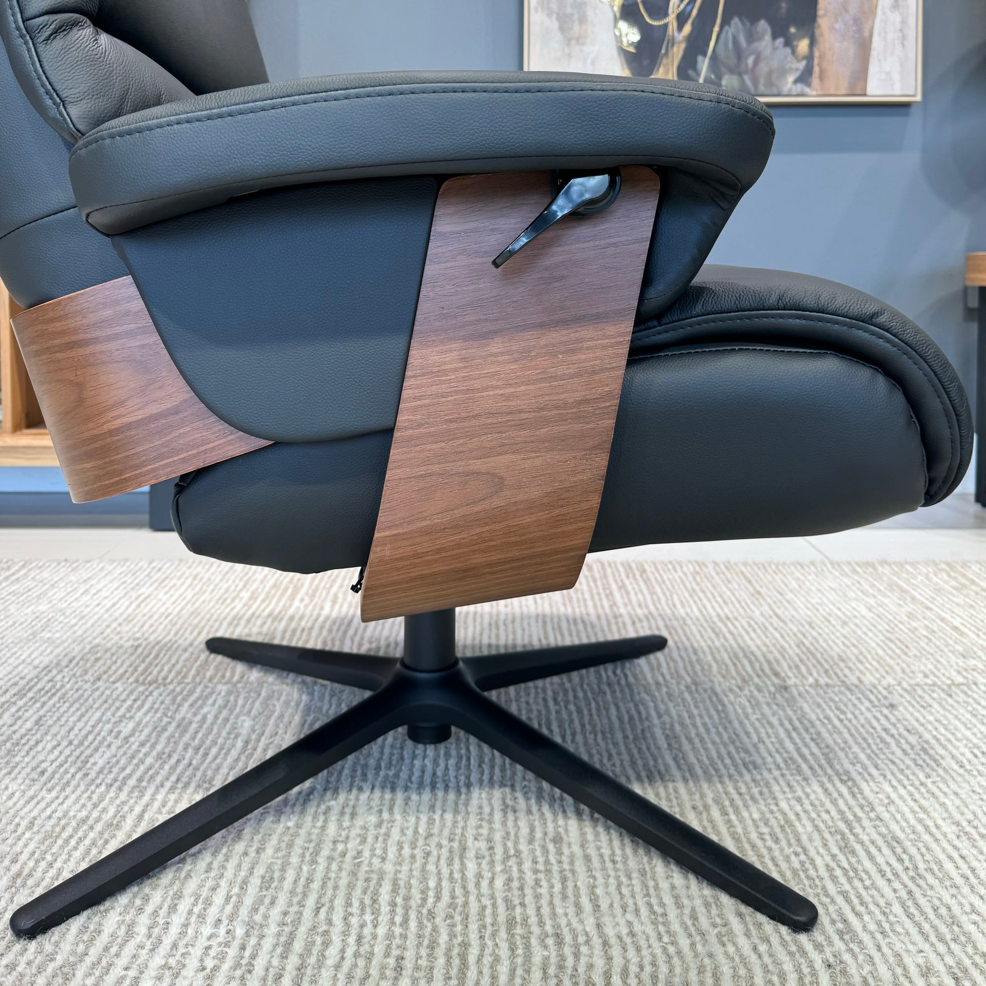 Seville Chair & Ottoman - Black