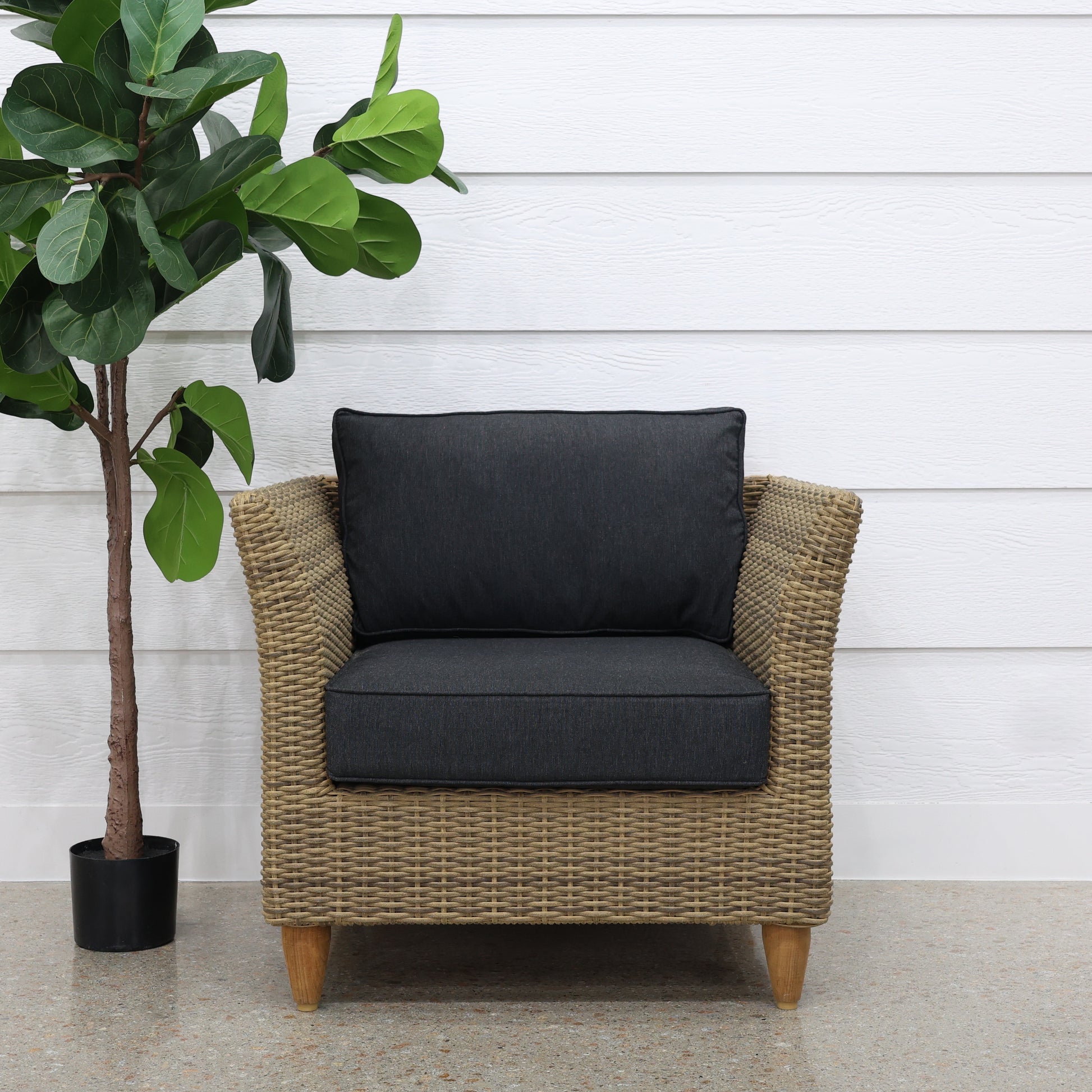 Portsea Armchair - Brushed Wheat / Denim Grey
